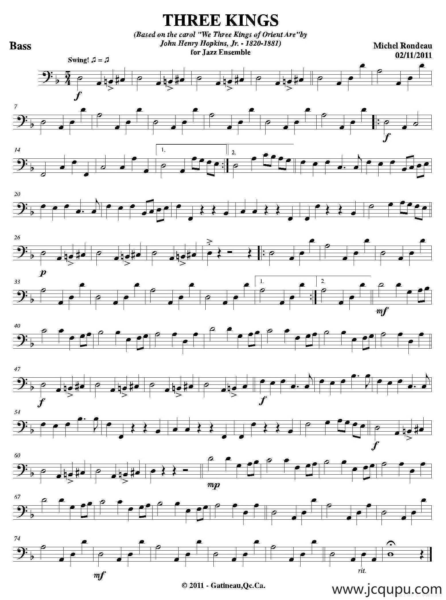 THREE KINGS（贝司分谱）简谱