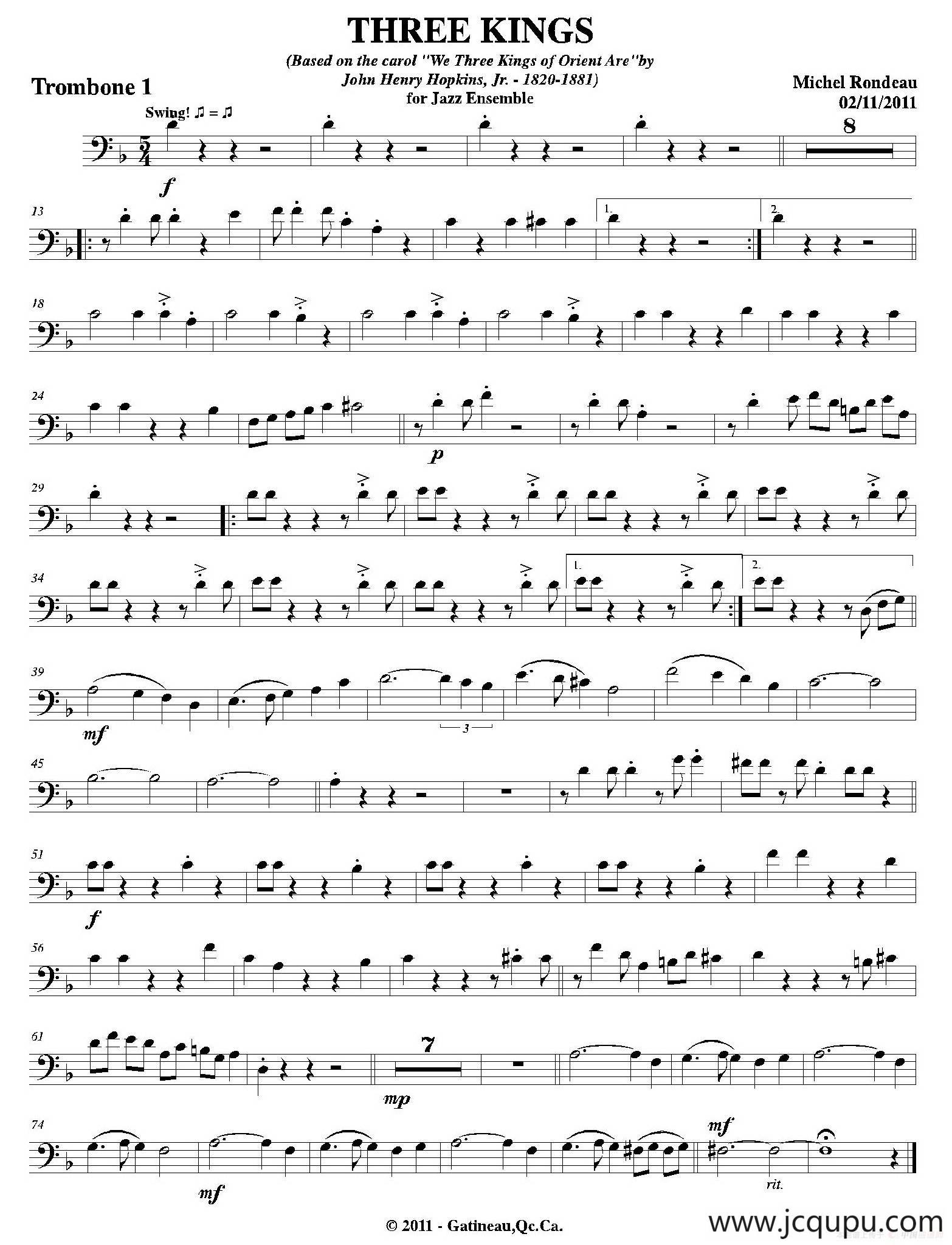 THREE KINGS（第一长号分谱）简谱