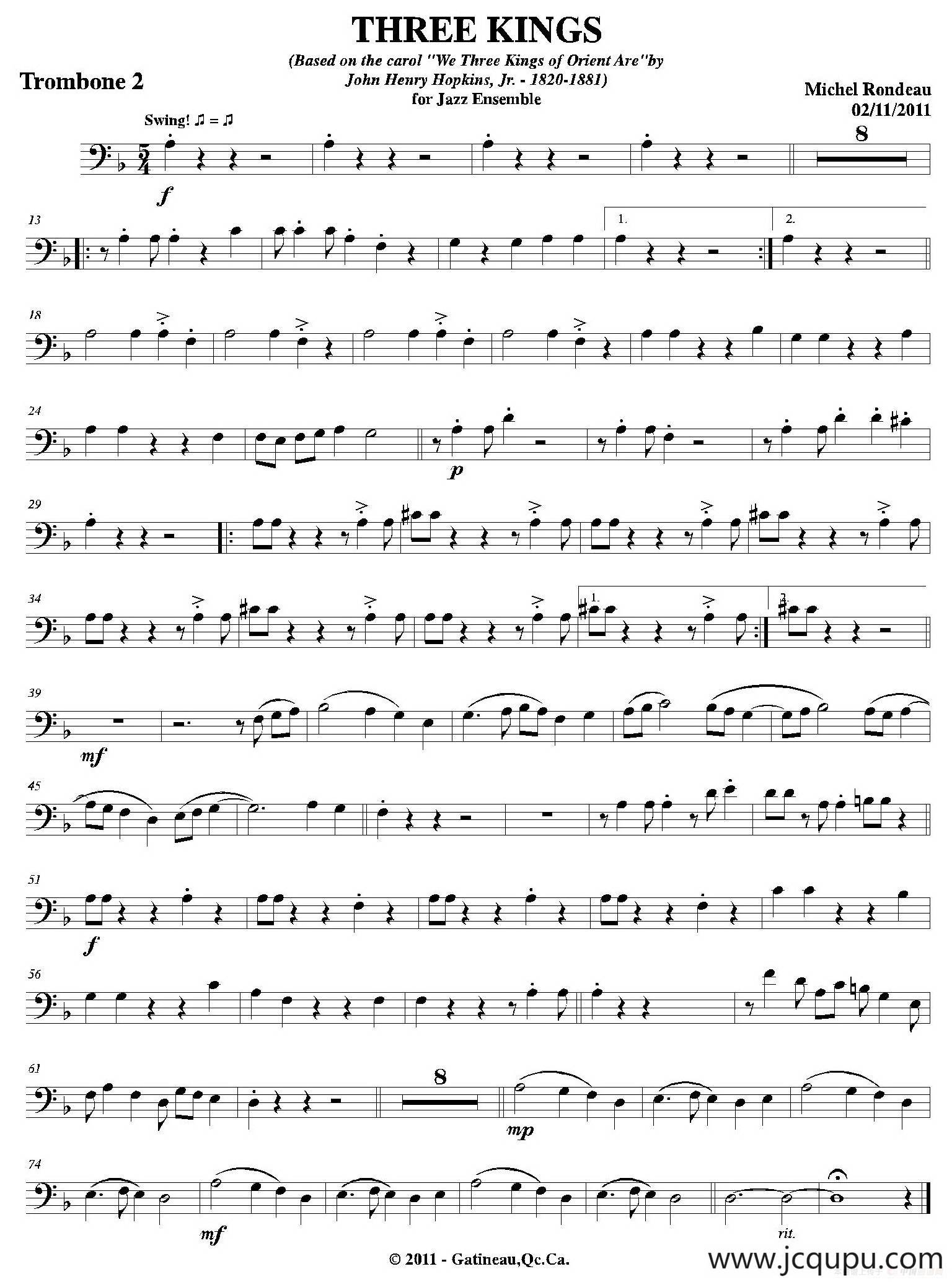 THREE KINGS（第二长号分谱）简谱