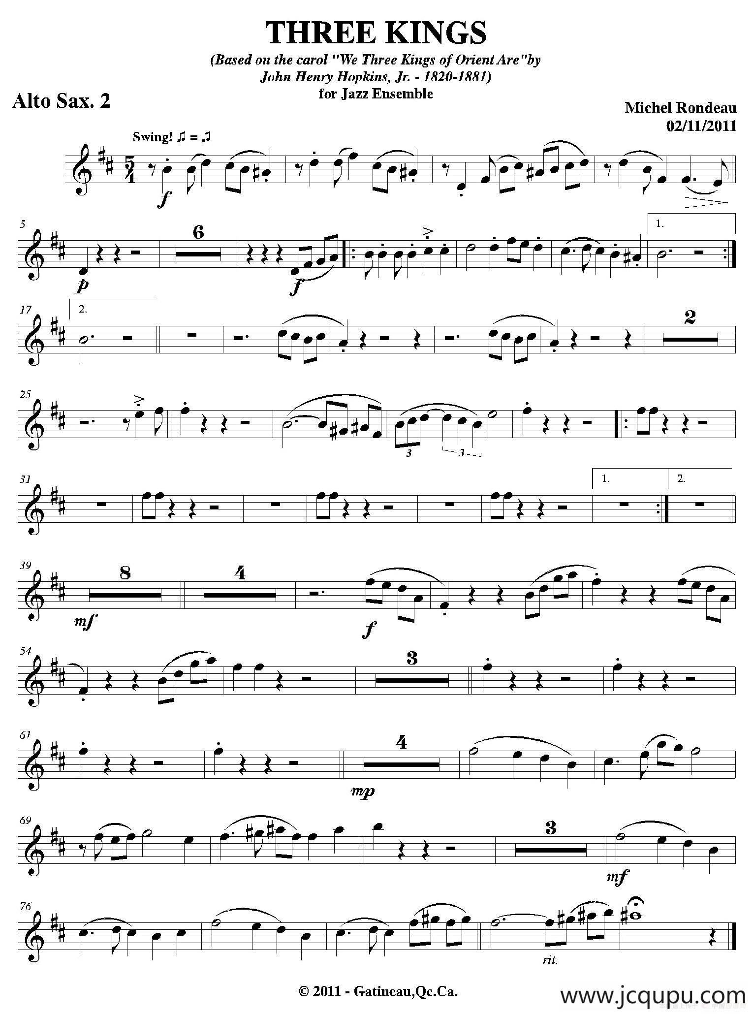 THREE KINGS（第二中音萨克斯分谱）简谱