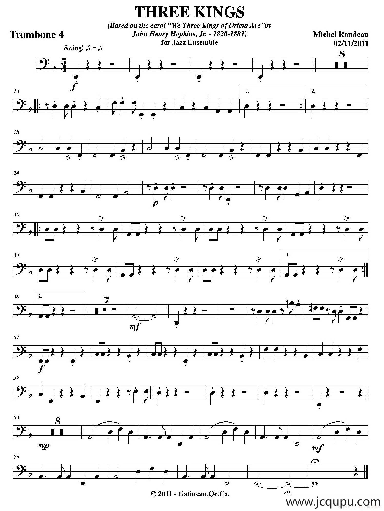 THREE KINGS（第四长号分谱）简谱