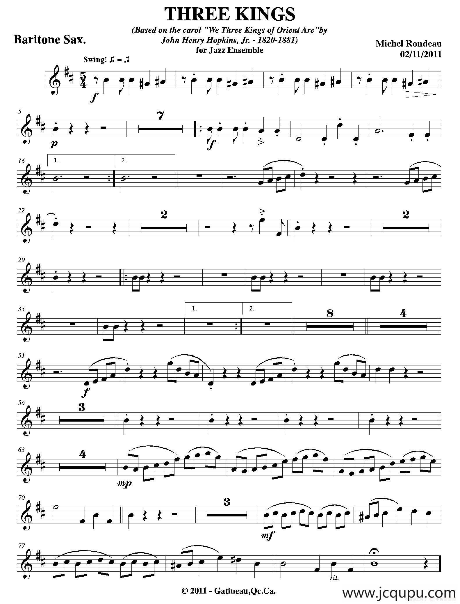 THREE KINGS（上低音萨克斯分谱）简谱