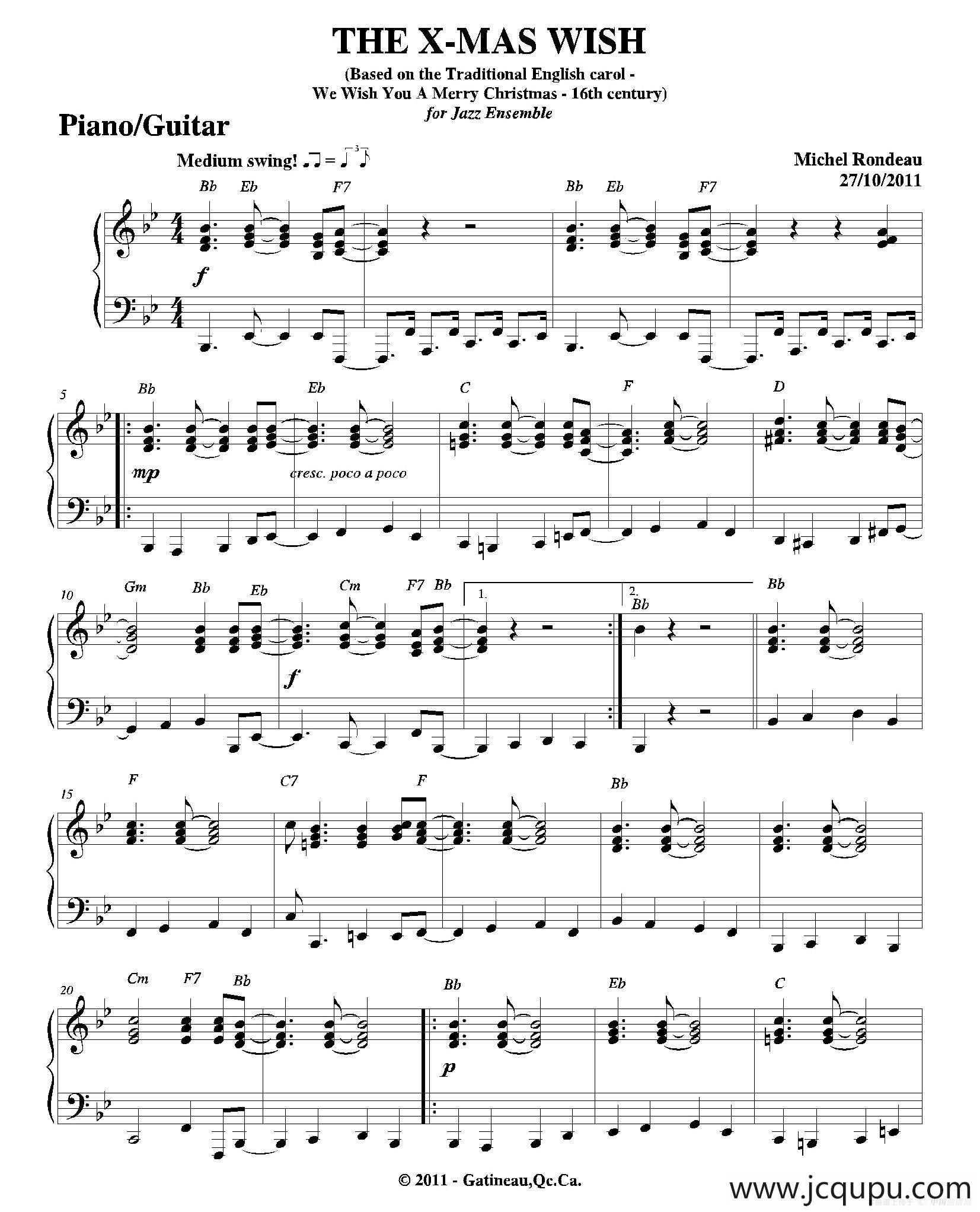 THE X-MAS WISH（钢琴吉他分谱）简谱