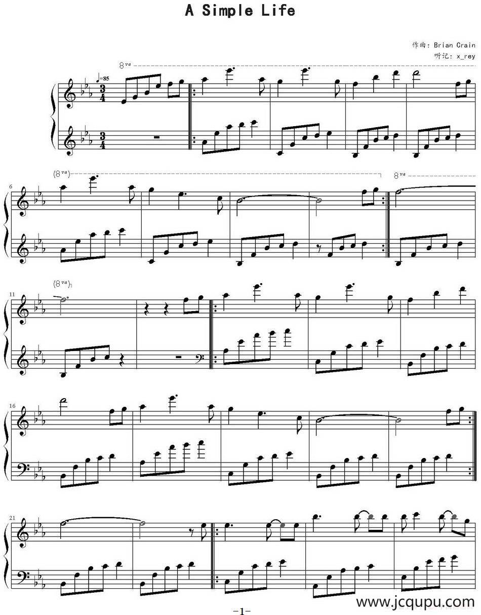 A Simple Life简谱