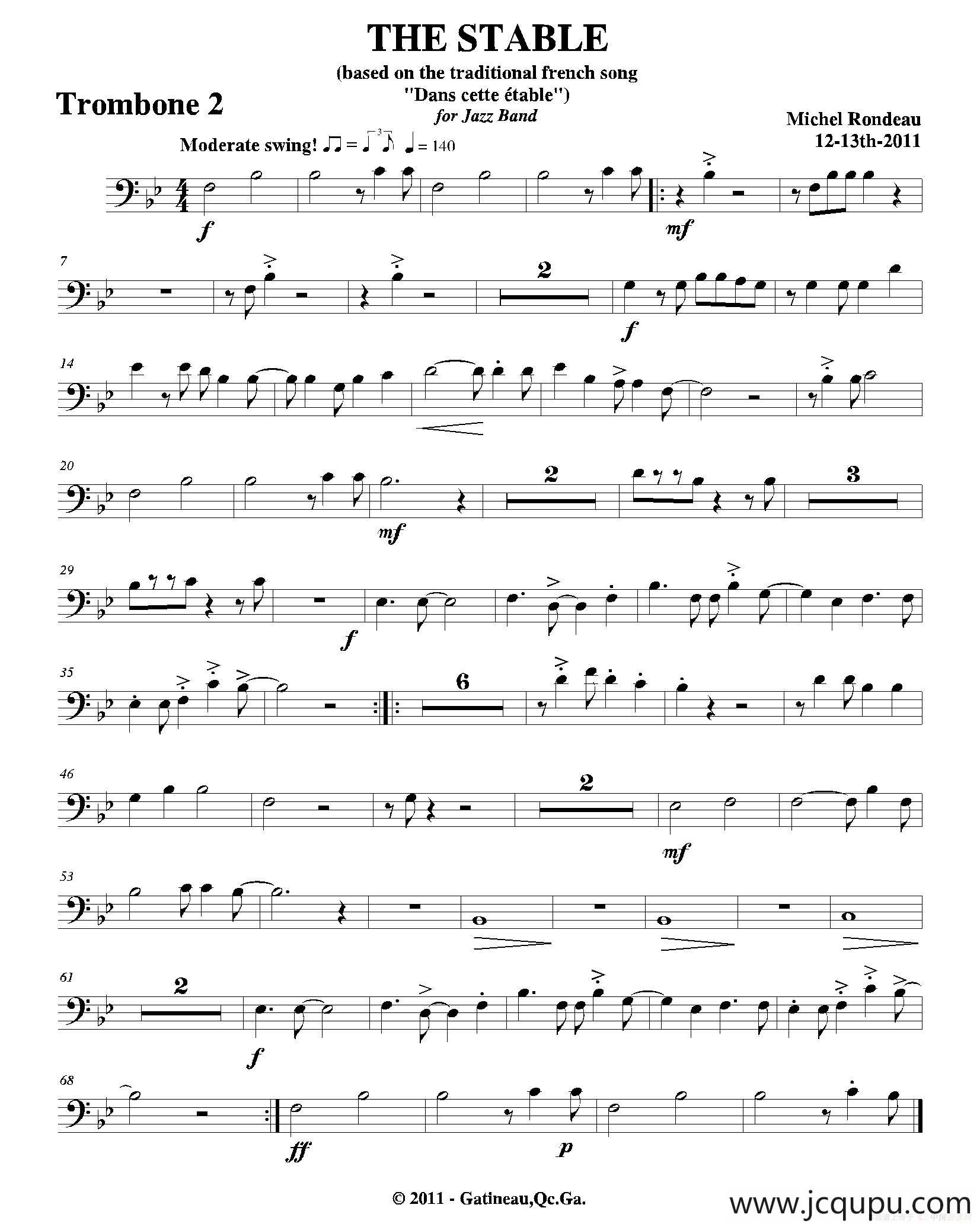 THE STABLE（第二长号分谱）简谱