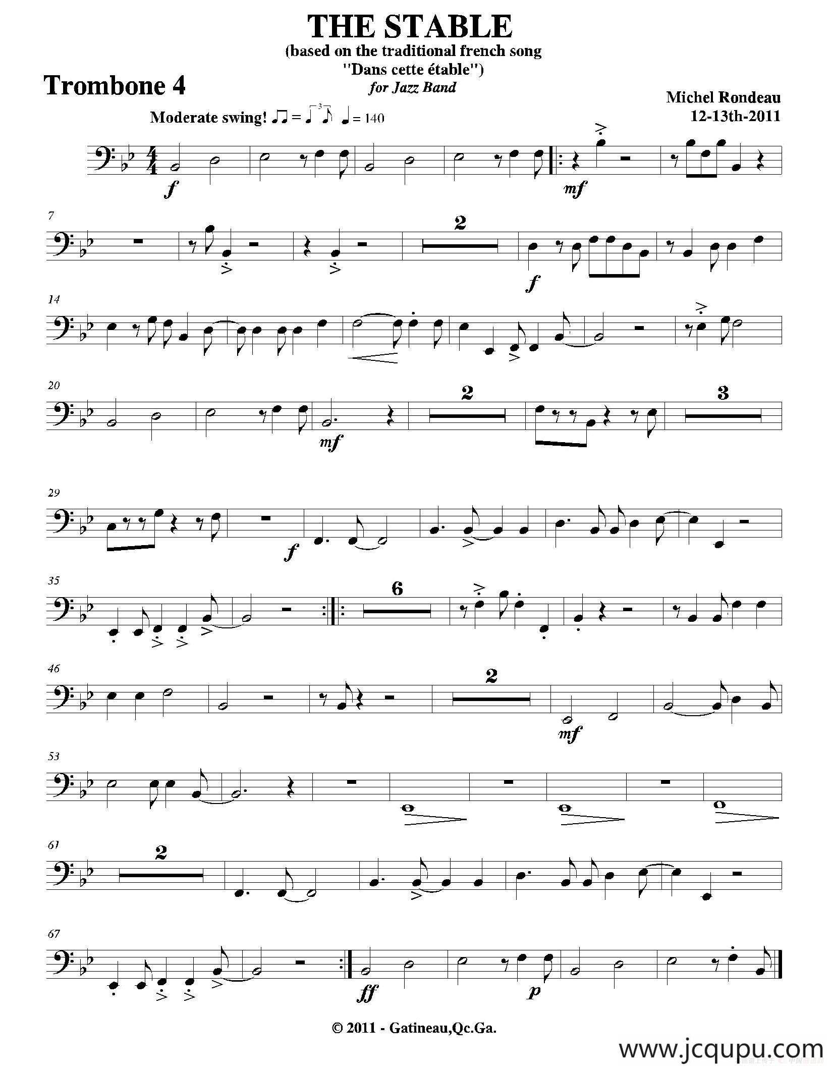 THE STABLE（第四长号分谱）简谱