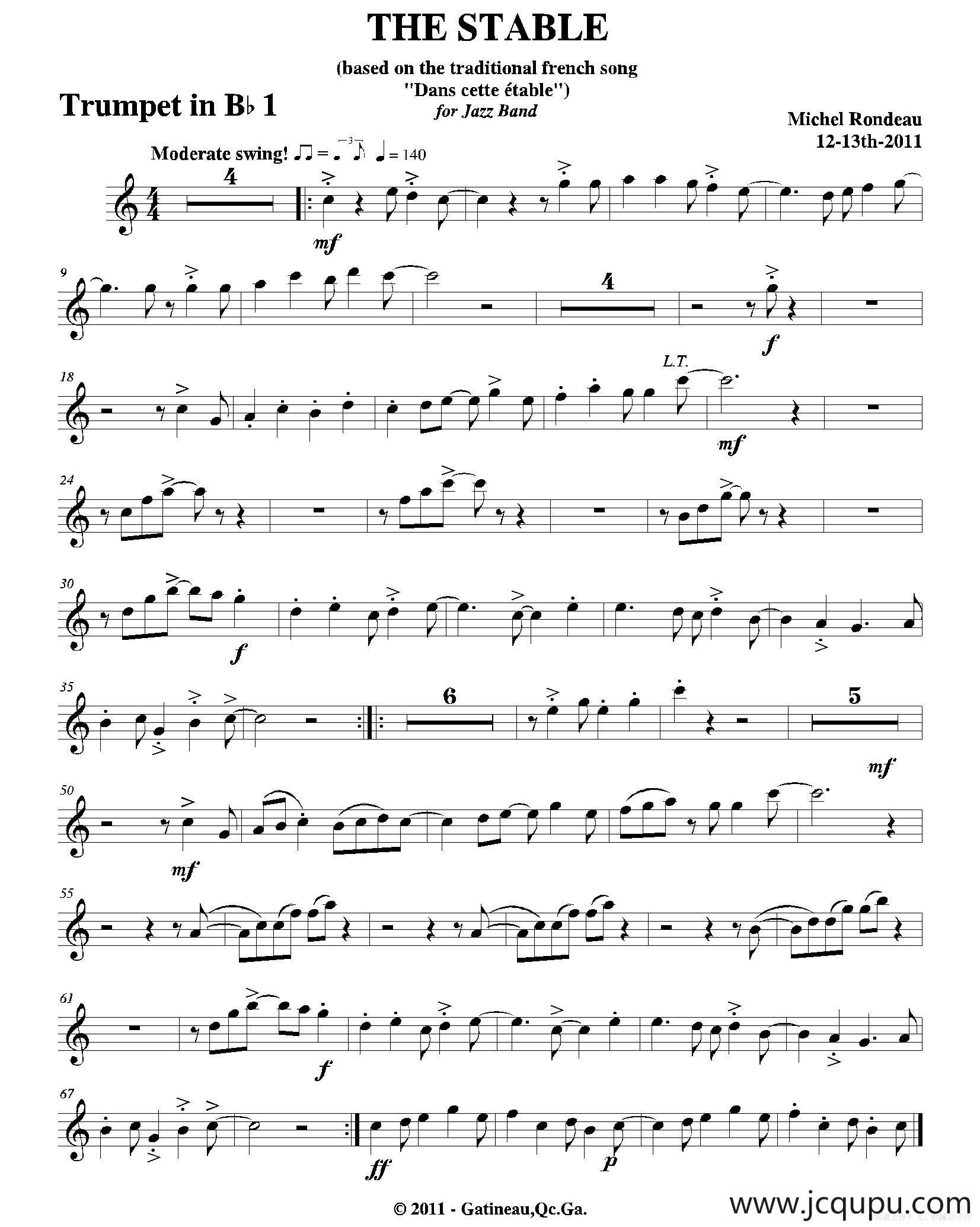 THE STABLE（第一降B小号分谱）简谱