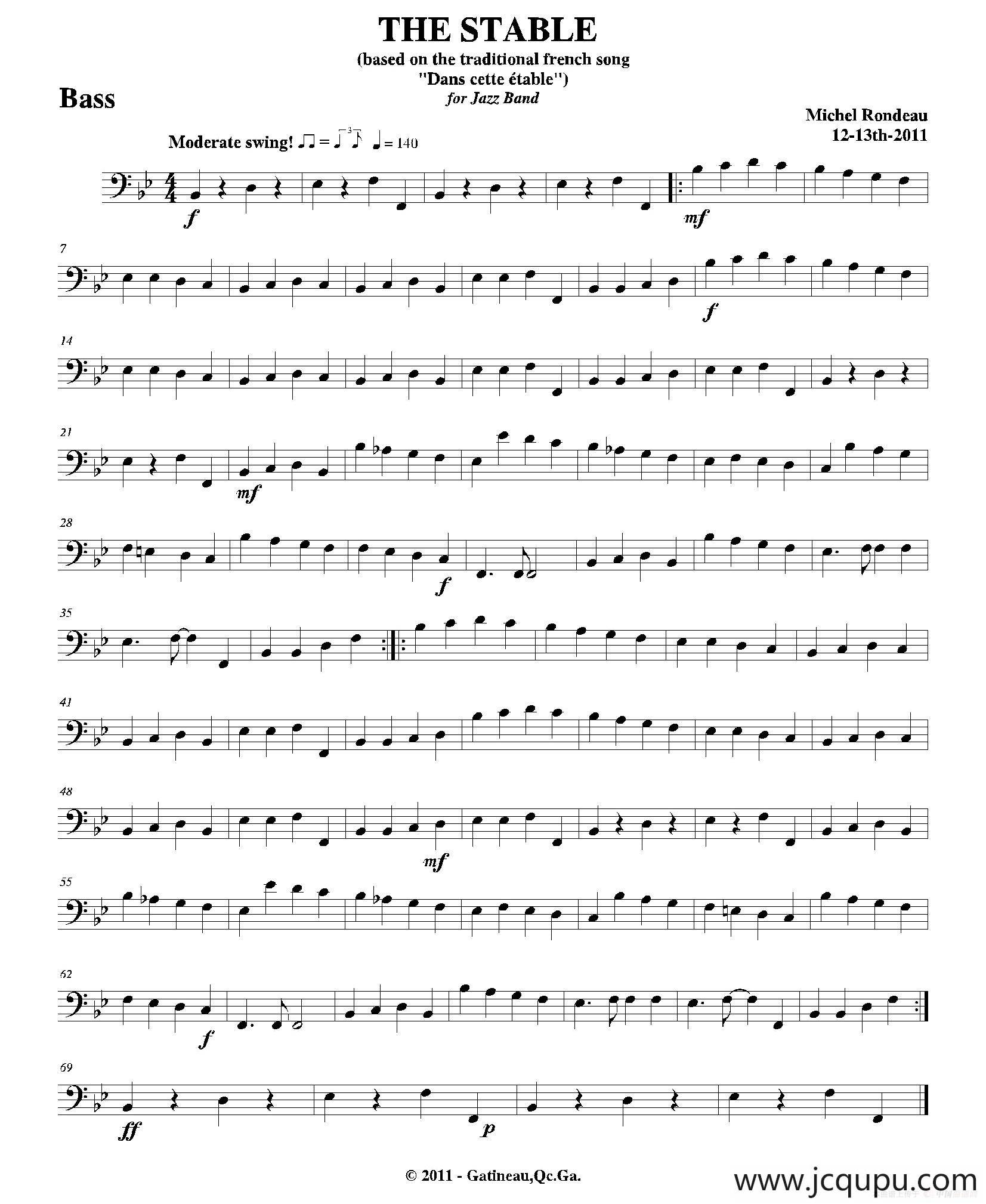 THE STABLE（贝司分谱）简谱