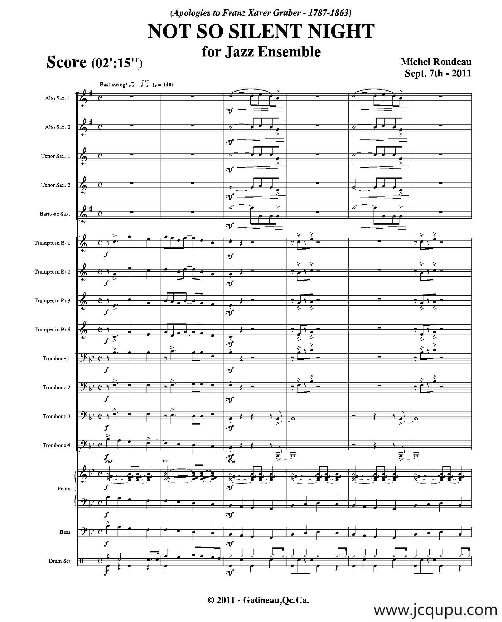 NOT SO SILENT NIGHT（总谱）简谱