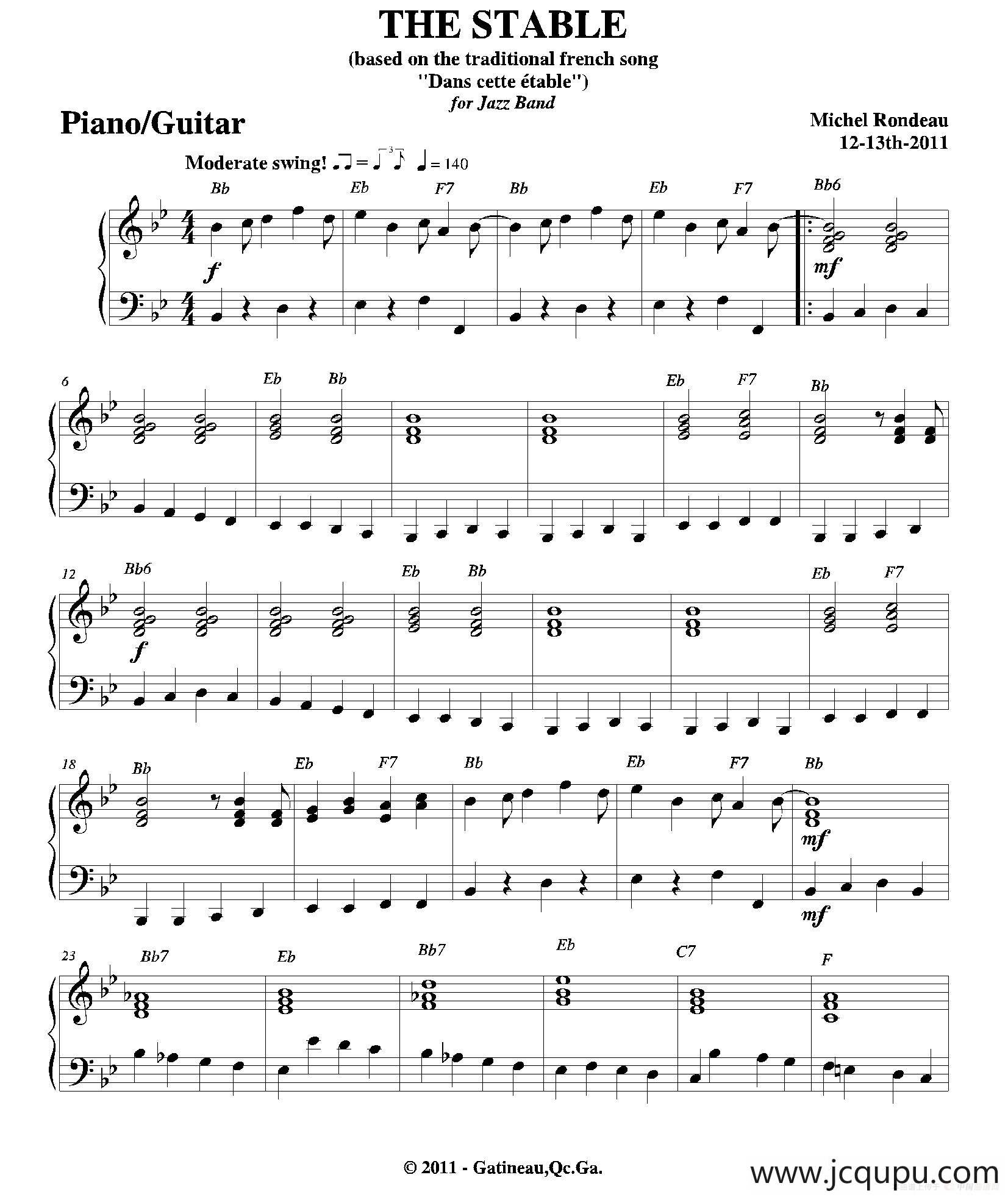 THE STABLE（钢琴、吉他分谱）简谱