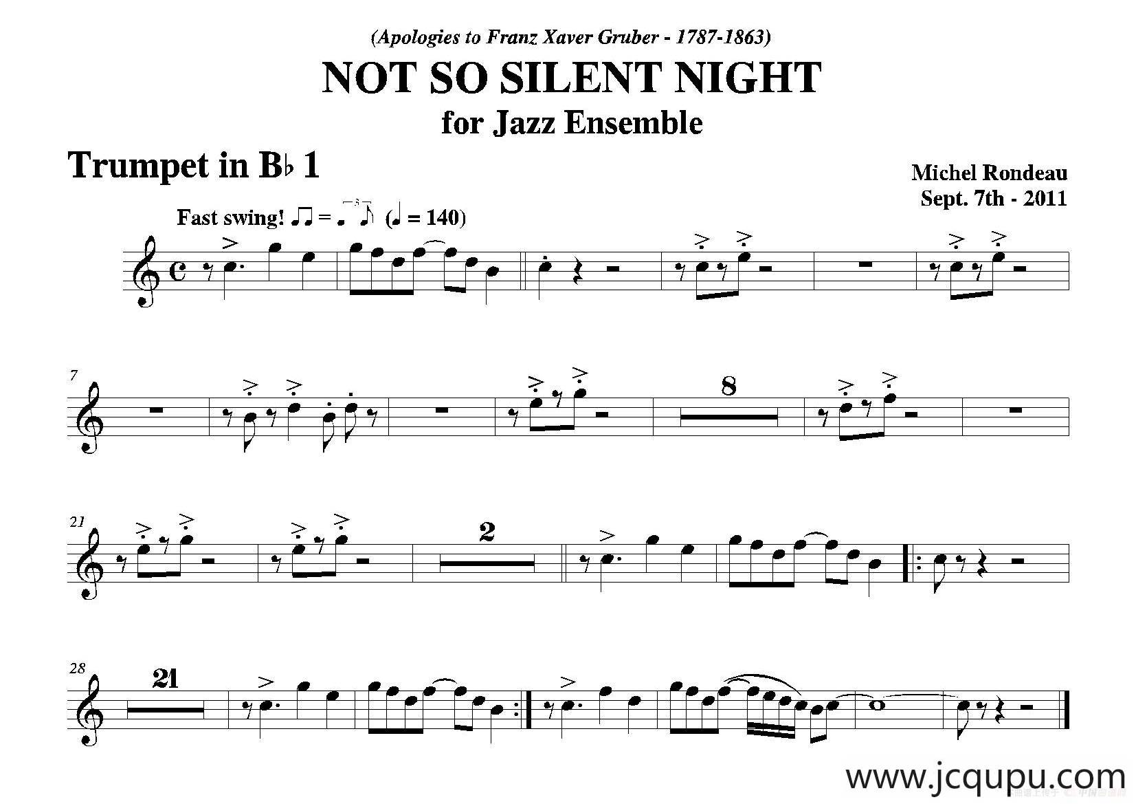 NOT SO SILENT NIGHT（第一降B小号分谱）简谱