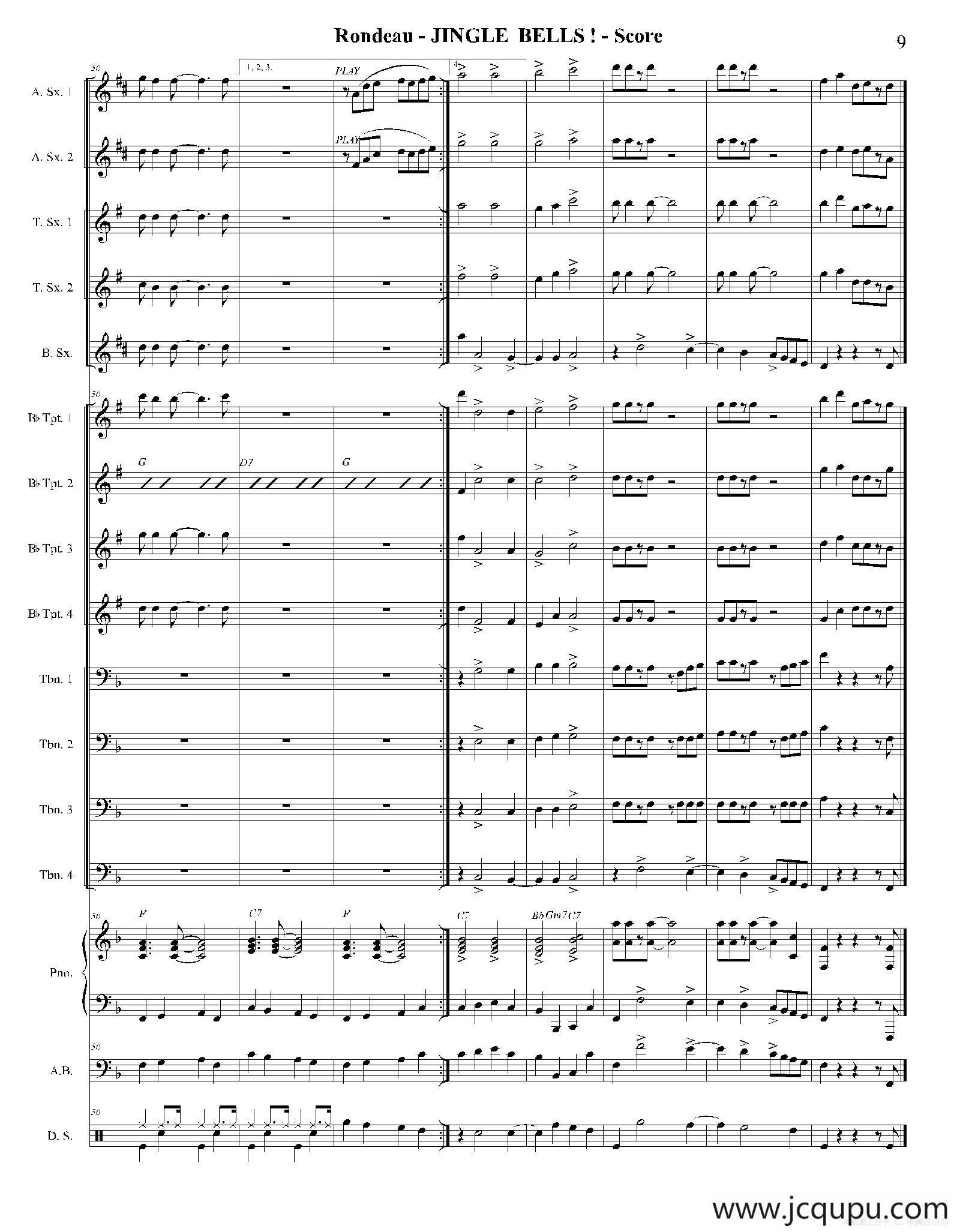 JINGLE BELLS！（第二次中音萨克斯分谱）简谱