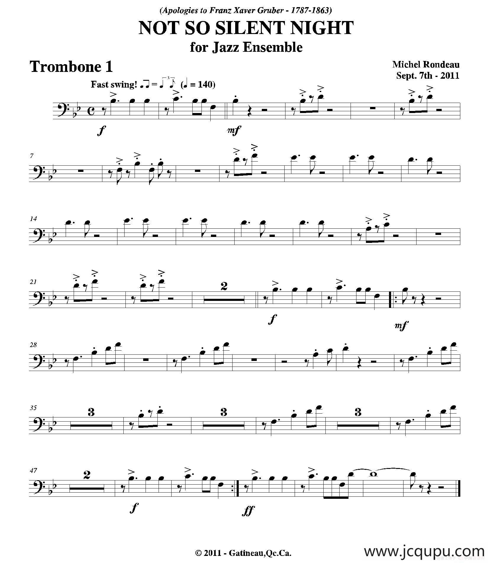 NOT SO SILENT NIGHT（第一长号分谱）简谱