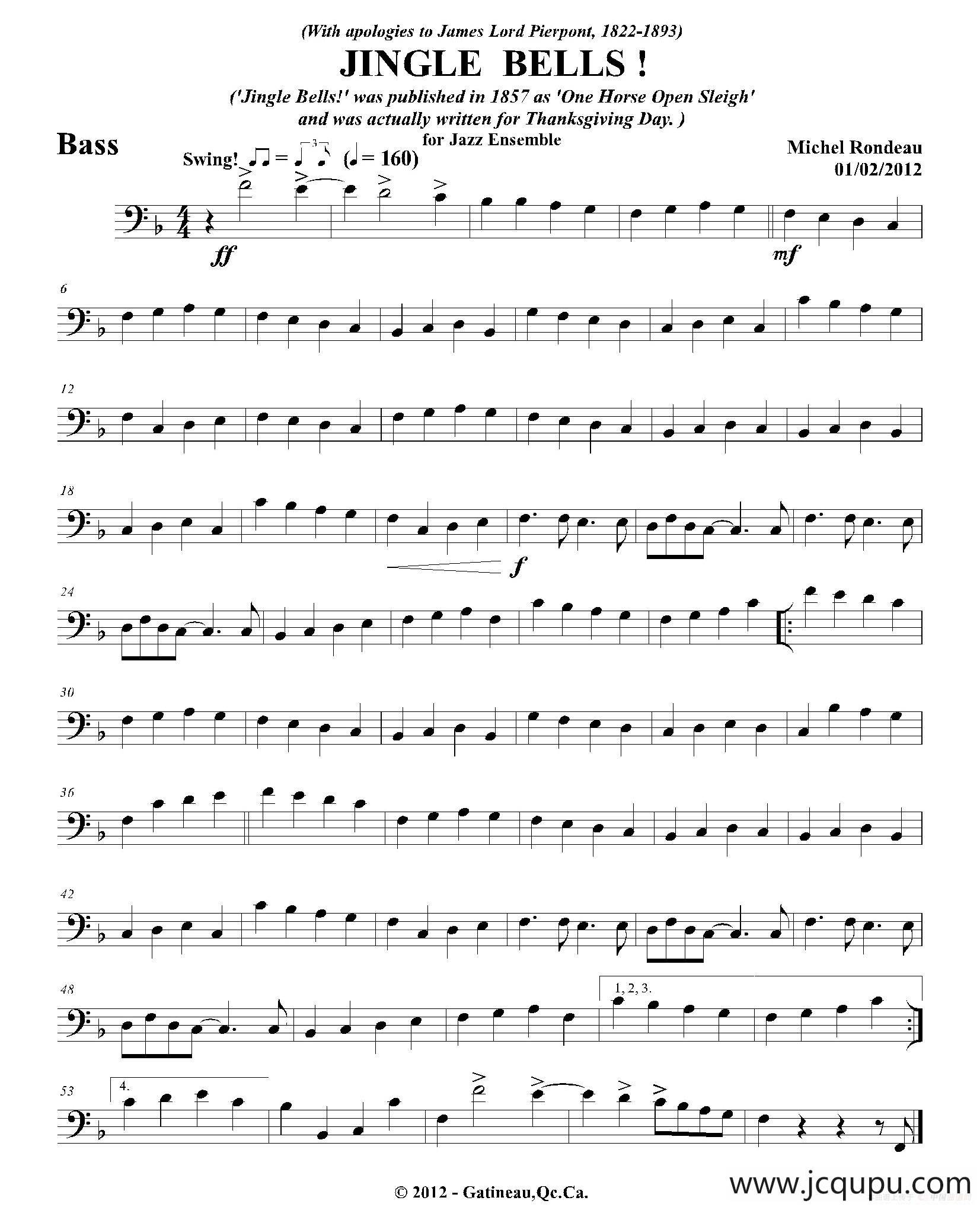 JINGLE BELLS！（贝司分谱）简谱