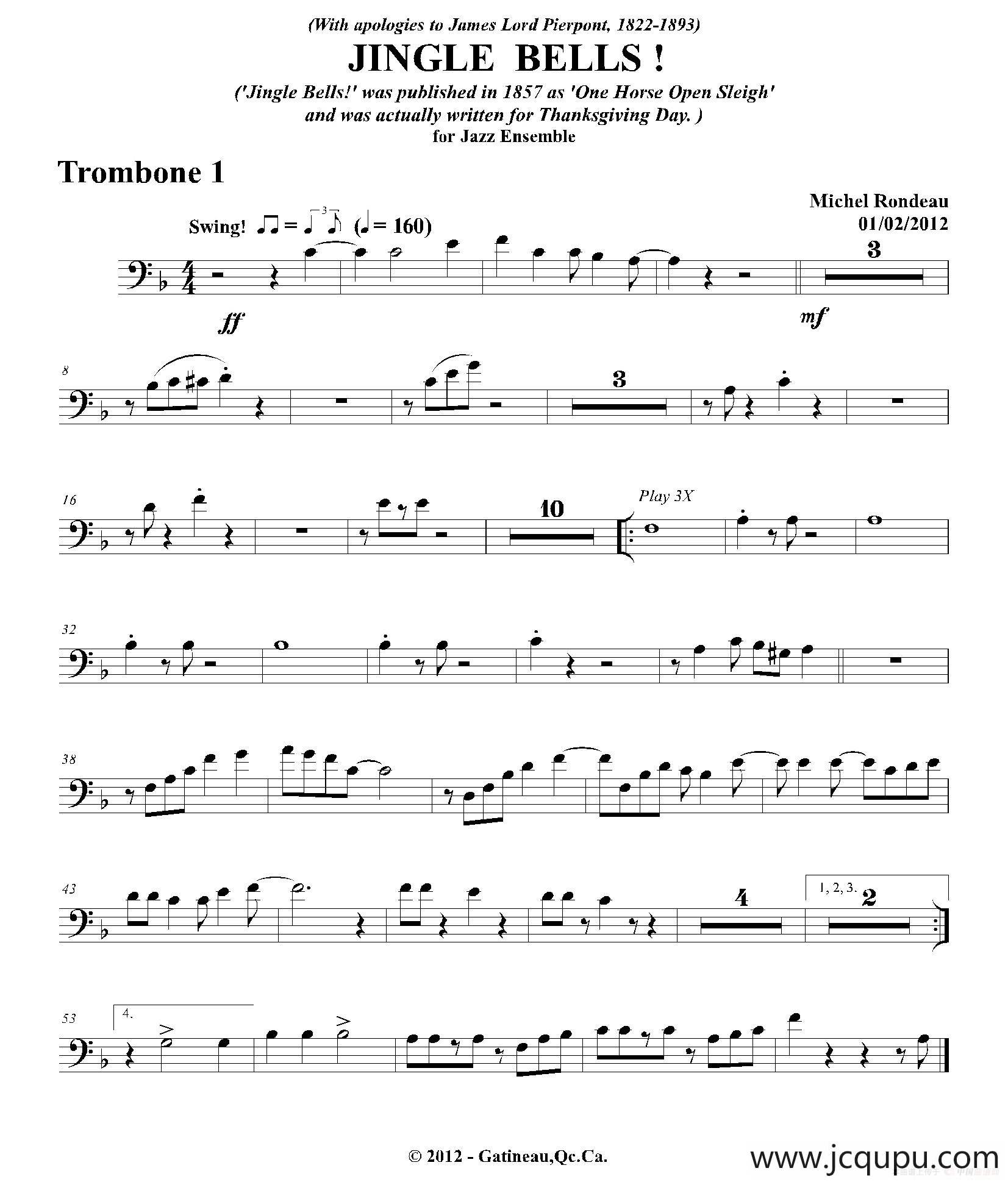 JINGLE BELLS！（第一长号分谱）简谱