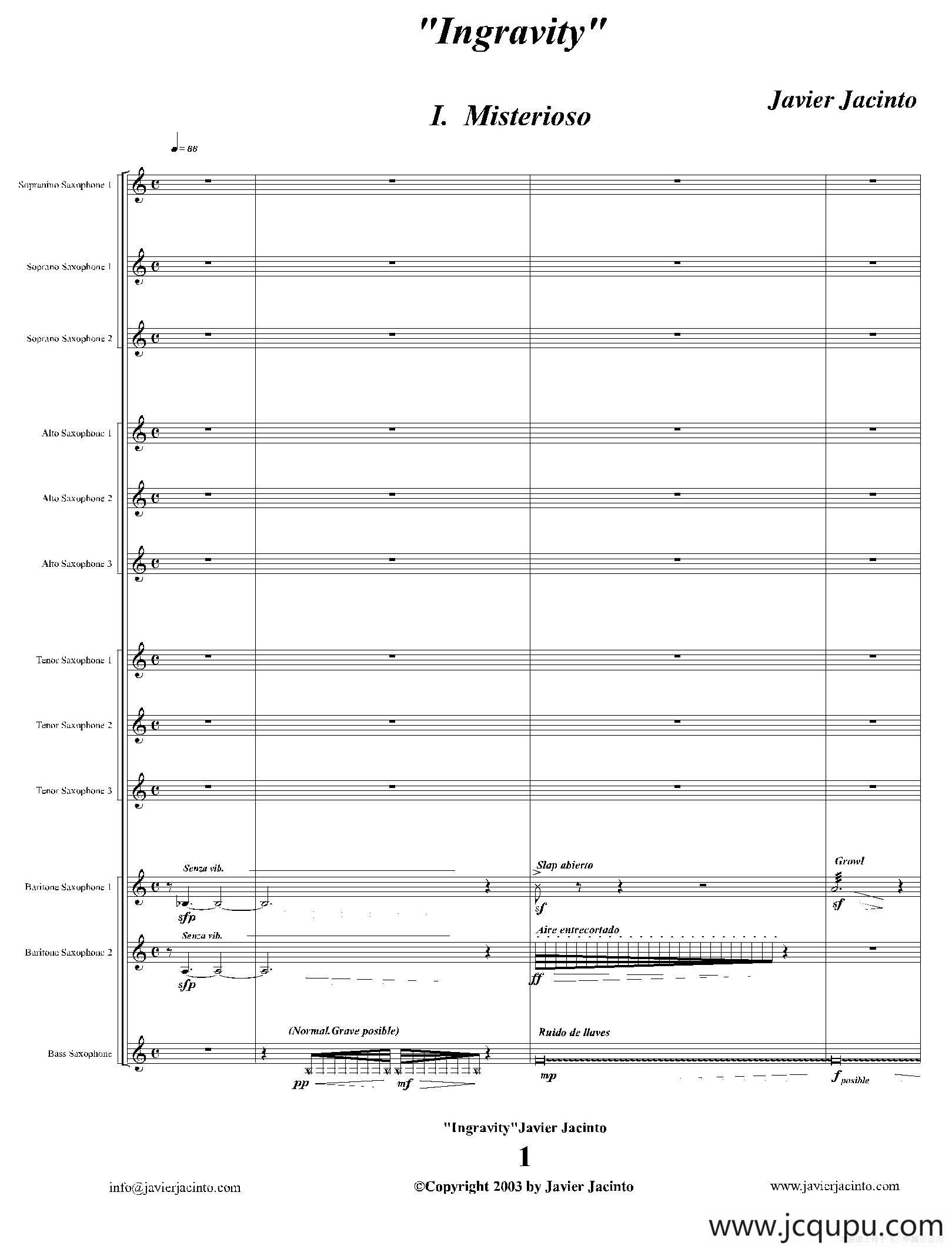 Ingravity（第一乐章）（总谱）简谱