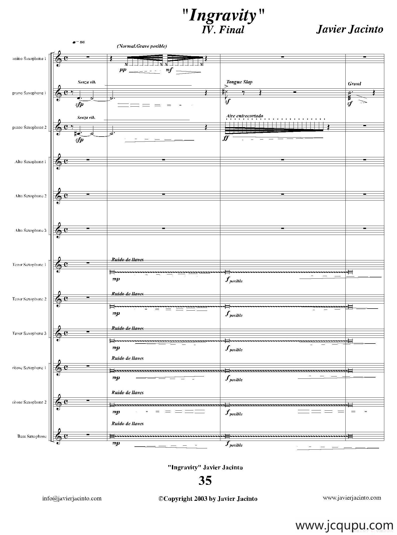 Ingravity（第四乐章）（总谱）简谱