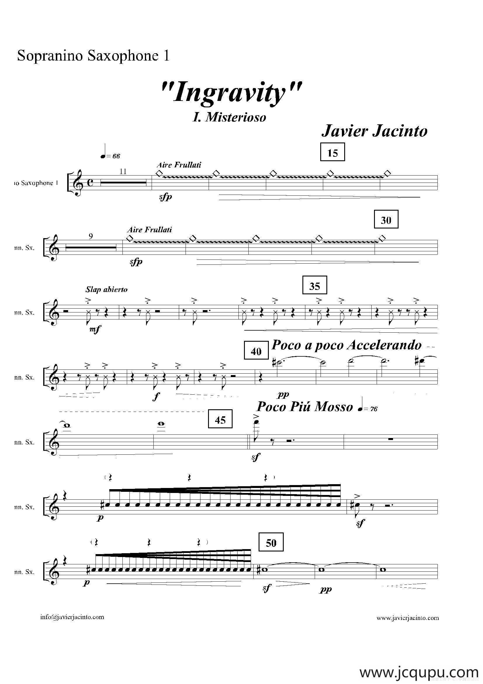 Ingravity（第一乐章）（第一高音萨克斯分谱）简谱