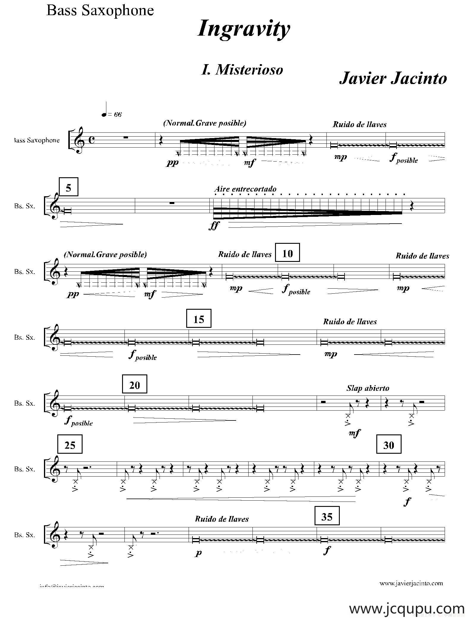 Ingravity（第一乐章）（低音萨克斯分谱）简谱