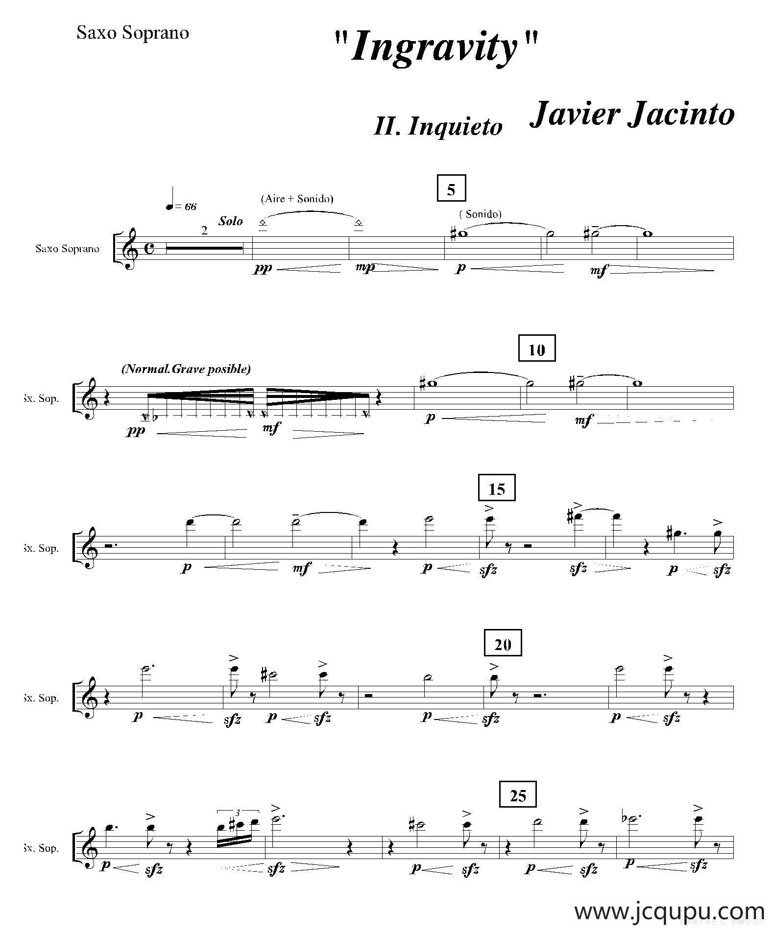 Ingravity（第一乐章）（Saxo 萨克斯分谱）简谱