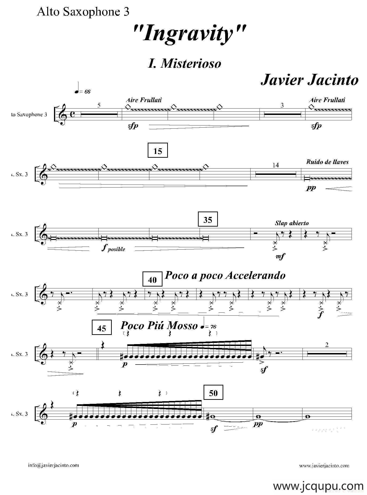 Ingravity（第一乐章）（第三中音萨克斯分谱）简谱