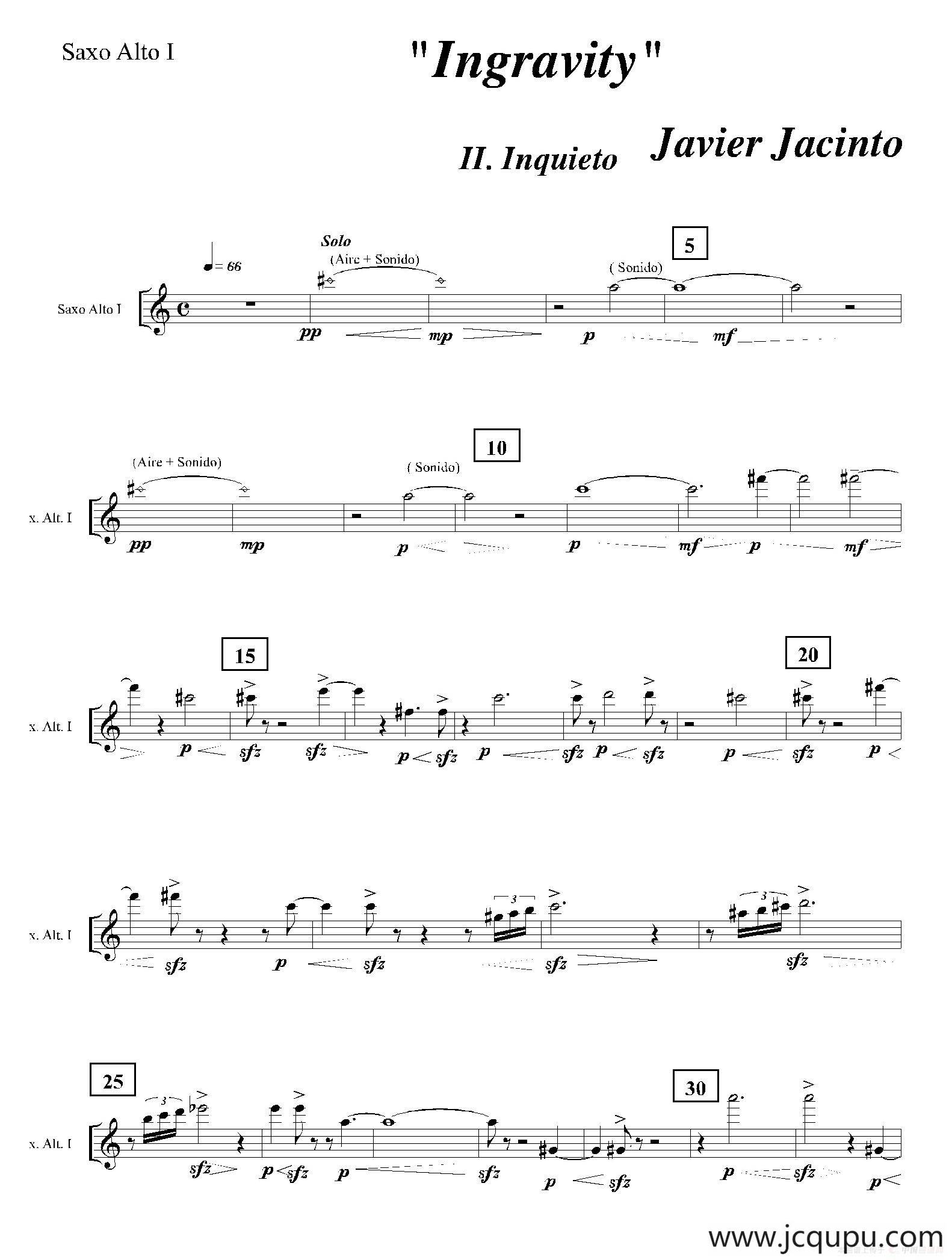 Ingravity（第二乐章）（第一中音萨克斯分谱）简谱