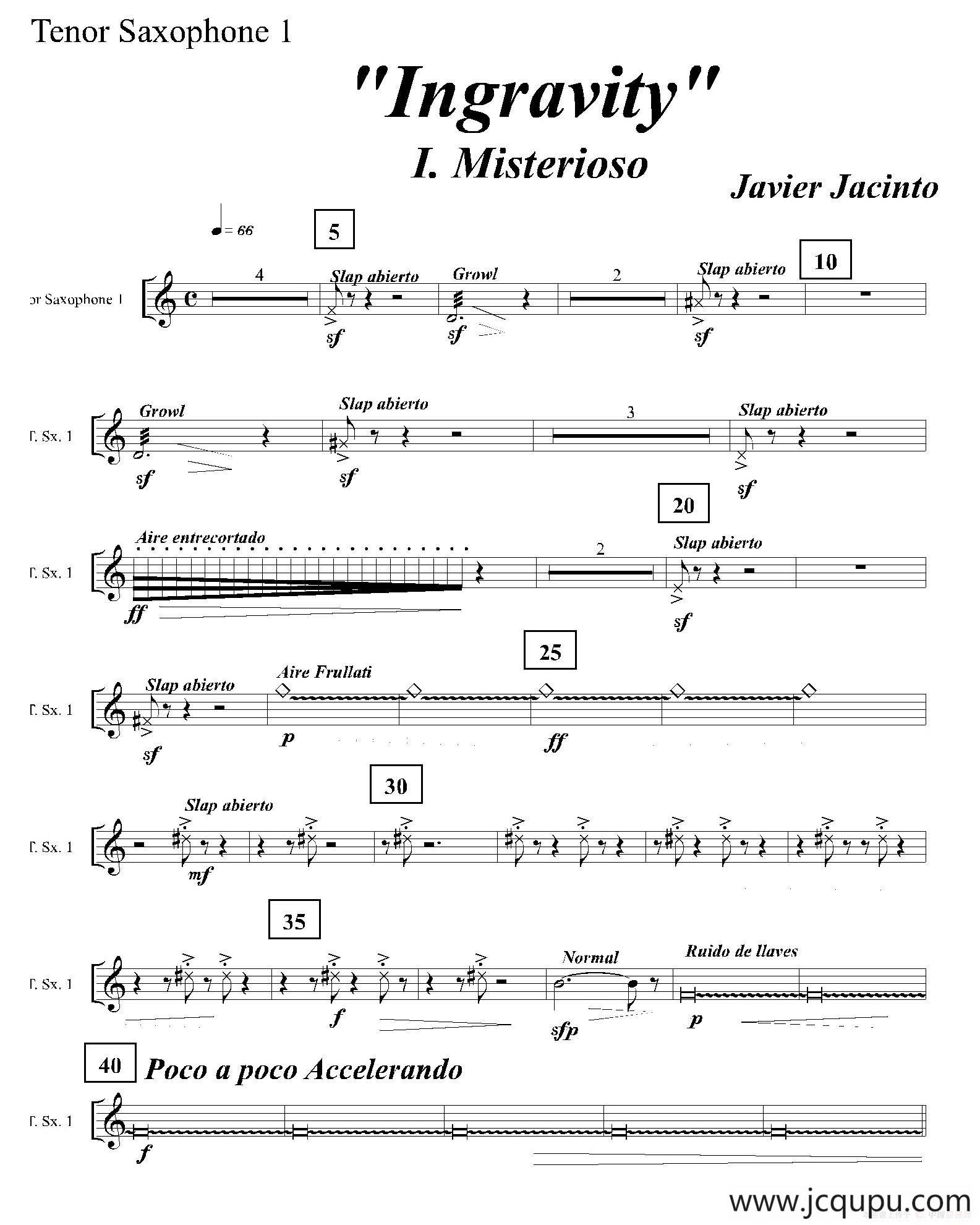 Ingravity（第一乐章）（第一次中音萨克斯分谱）简谱