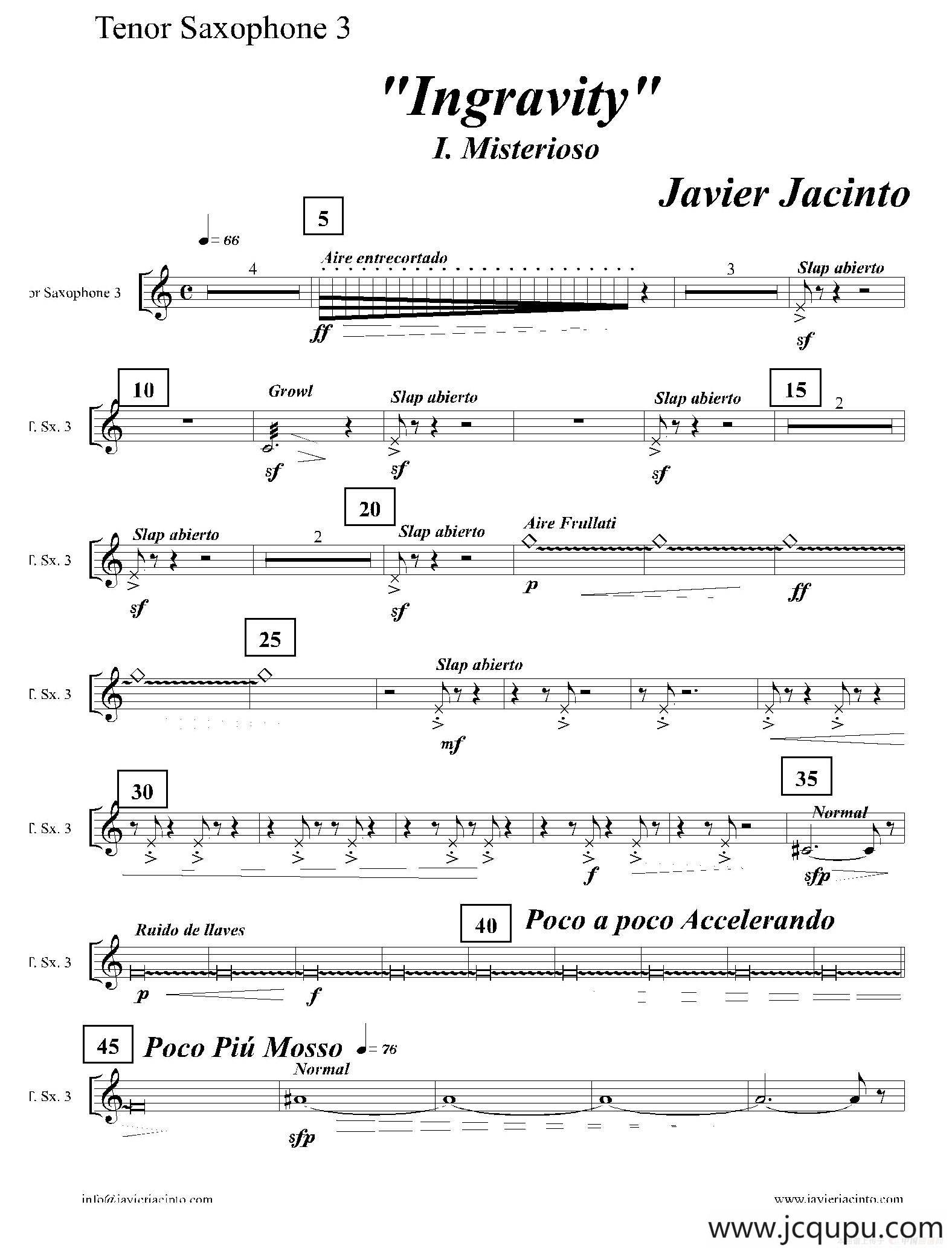 Ingravity（第一乐章）（第三次中音萨克斯分谱）简谱