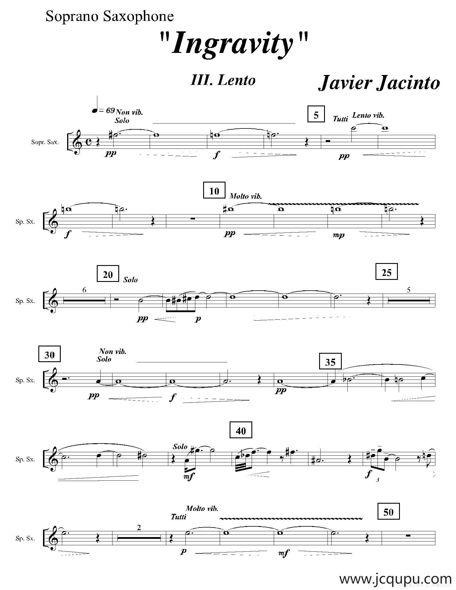Ingravity（第三乐章）（高音萨克斯分谱）简谱