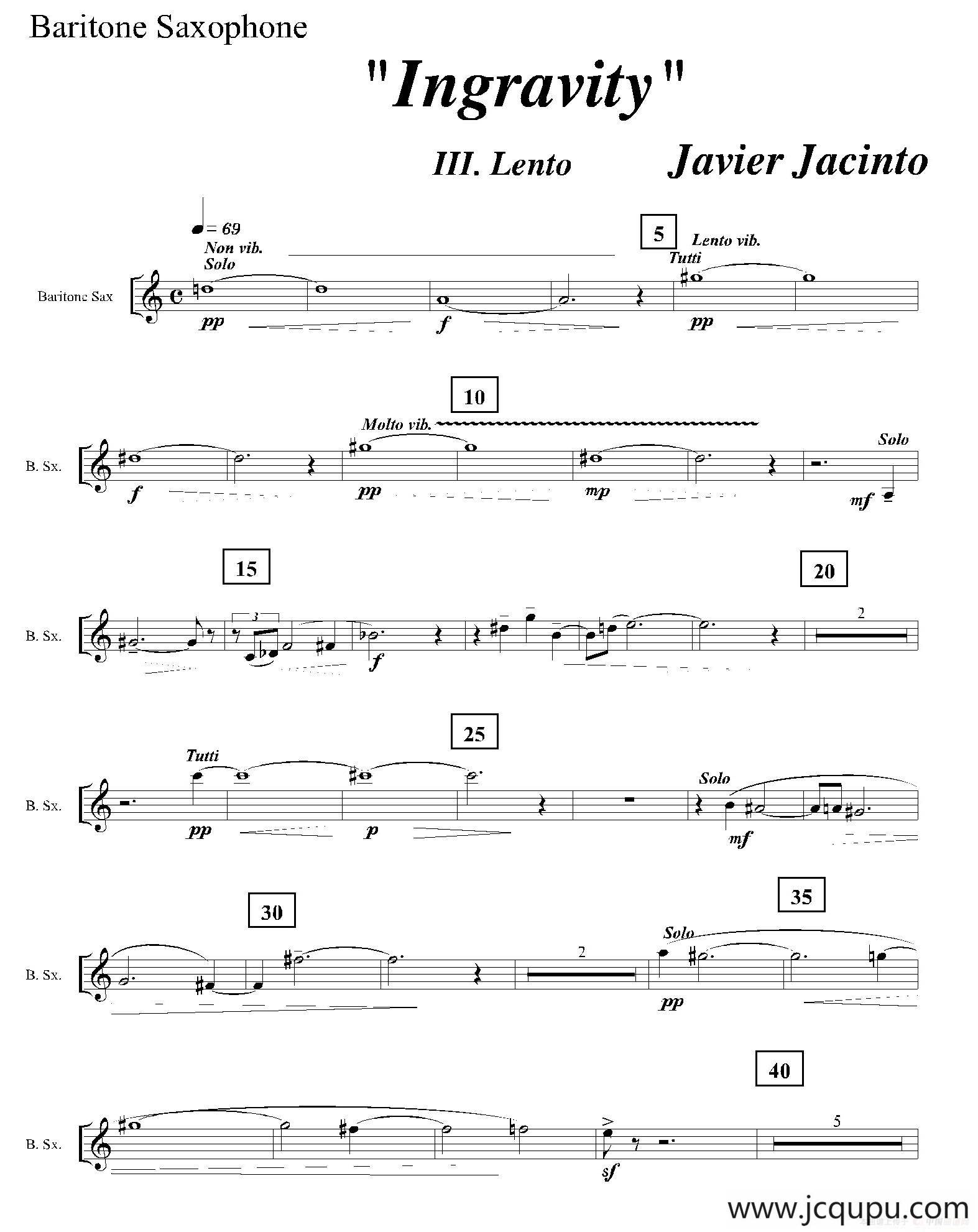 Ingravity（第三乐章）（上低音萨克斯分谱）简谱