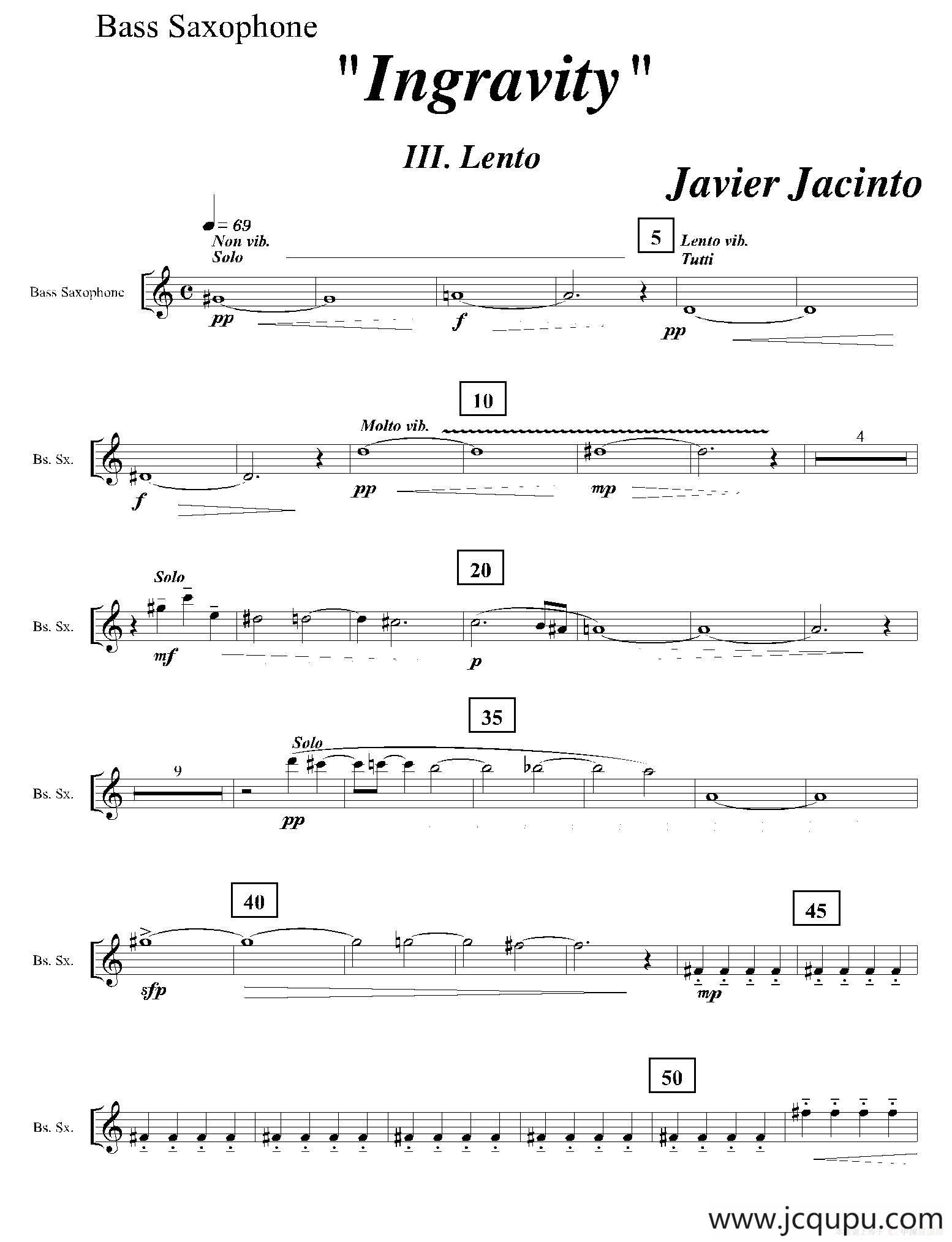 Ingravity（第三乐章）（低音萨克斯分谱）简谱