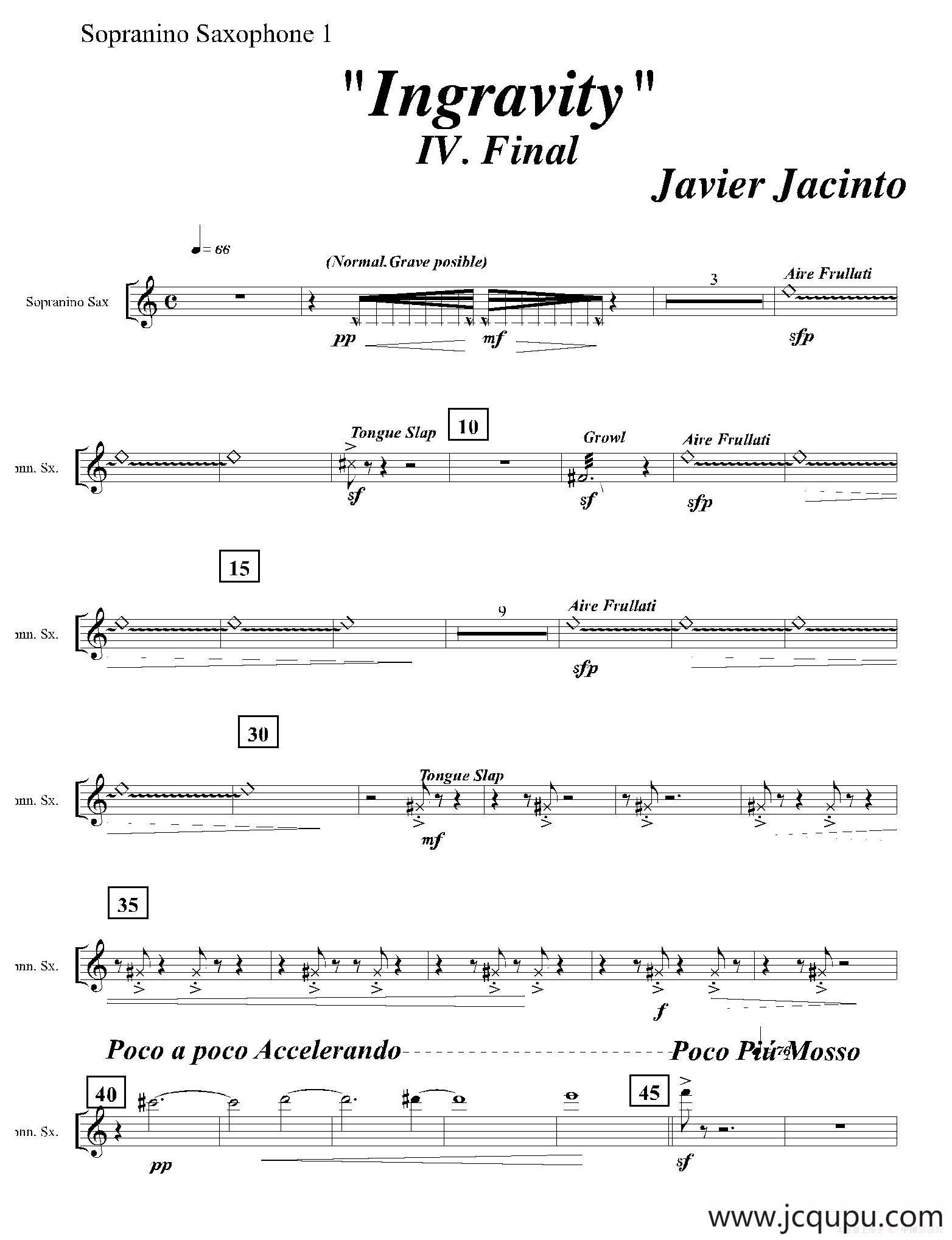 Ingravity（第四乐章）（第一高音萨克斯分谱）简谱