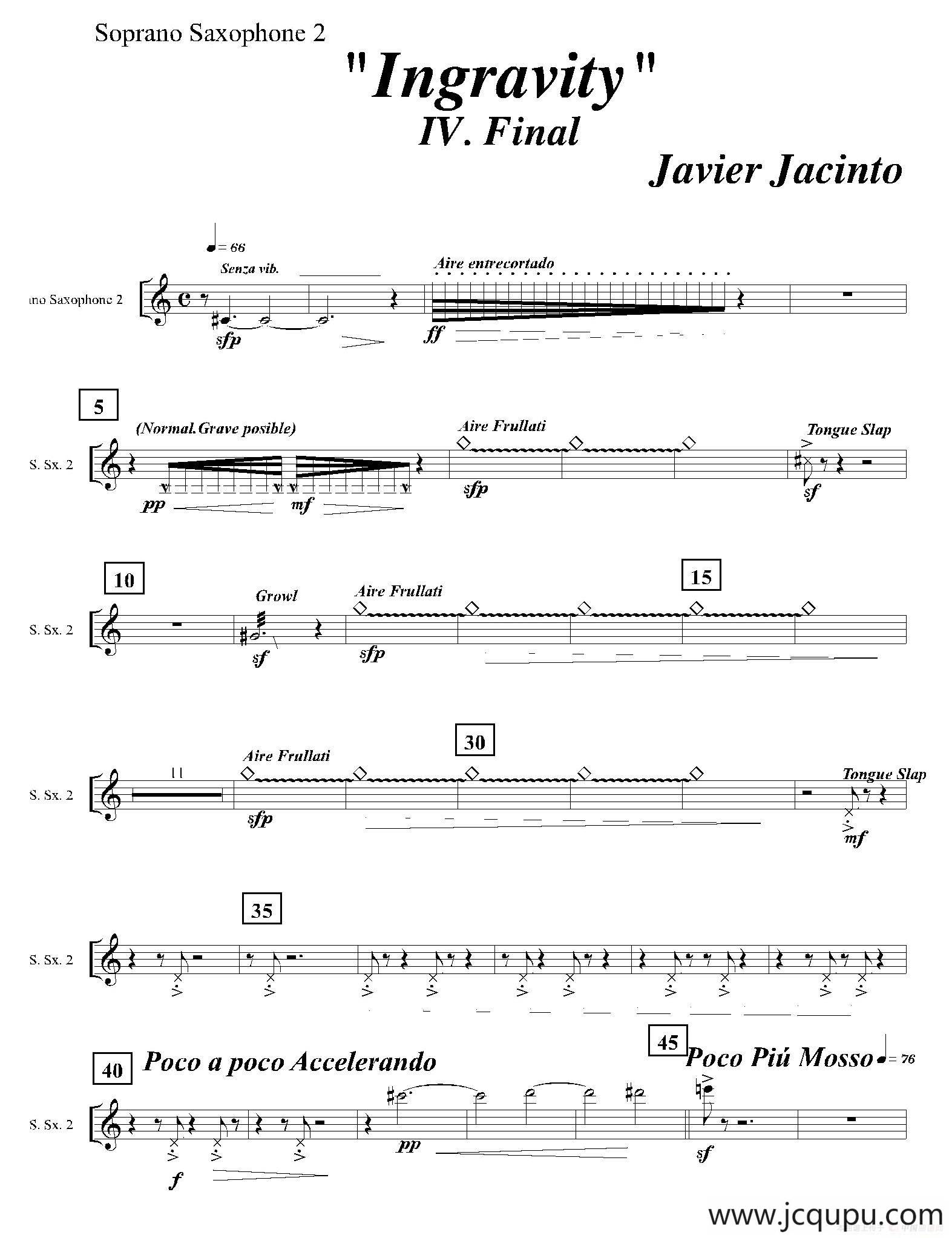 Ingravity（第四乐章）（第二高音萨克斯分谱）简谱