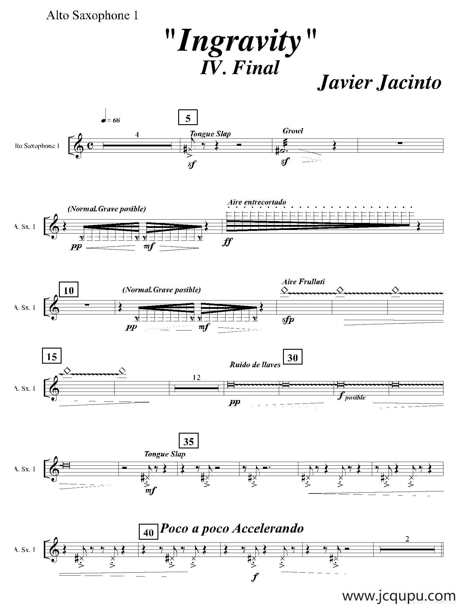 Ingravity（第四乐章）（第一中音萨克斯分谱）简谱