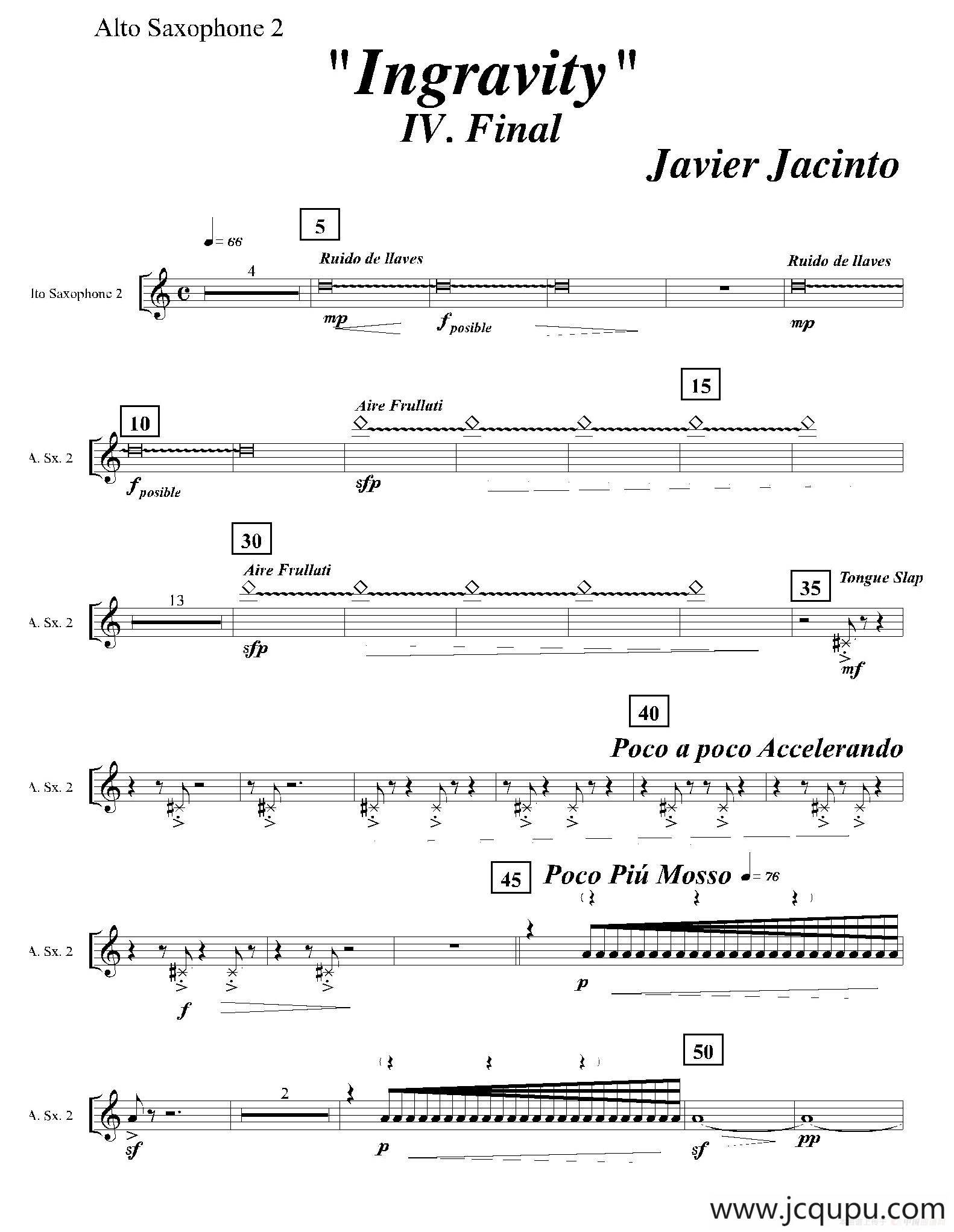 Ingravity（第四乐章）（第二中音萨克斯分谱）简谱