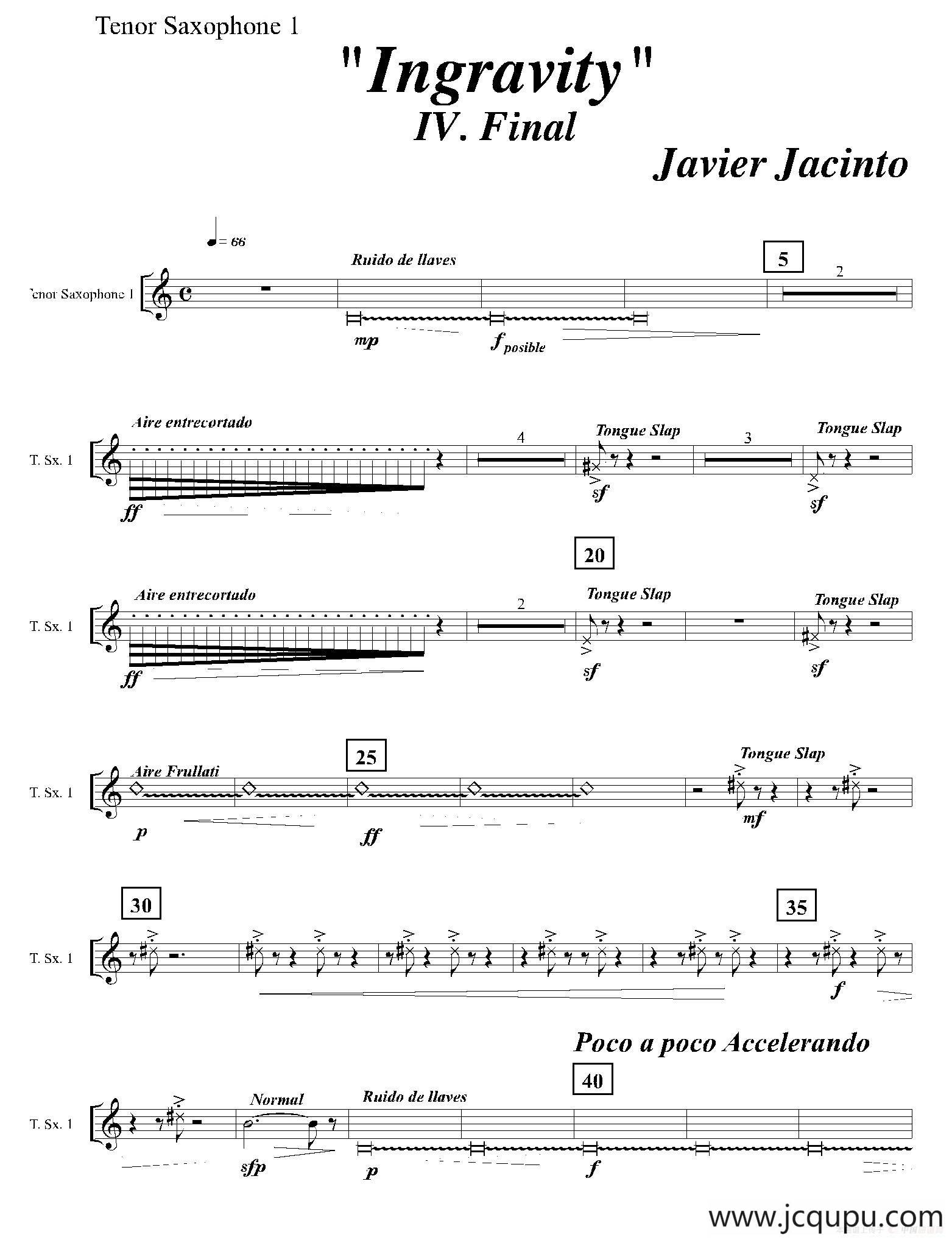 Ingravity（第四乐章）（第一次中音萨克斯分谱）简谱