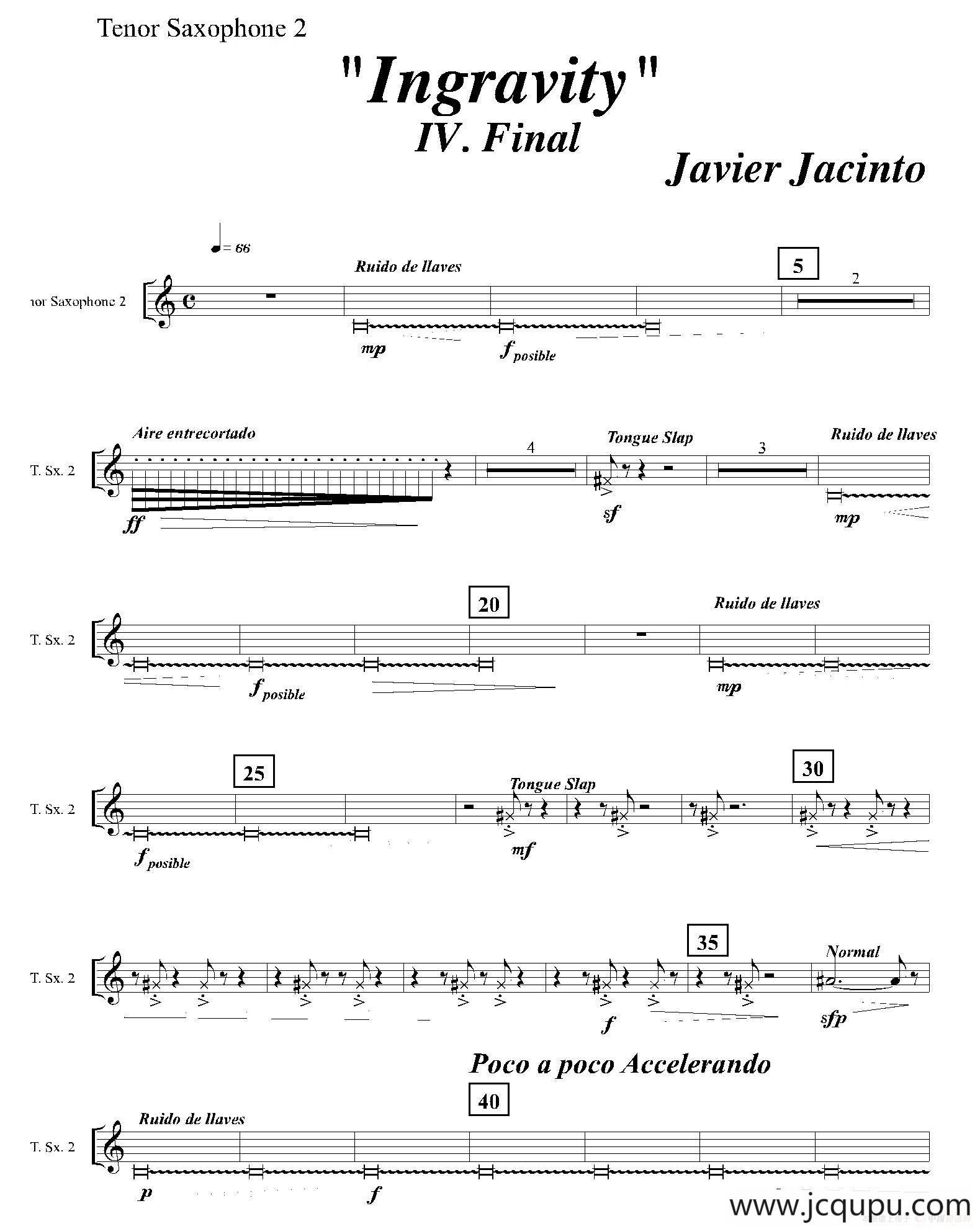 Ingravity（第四乐章）（第二次中音萨克斯分谱）简谱