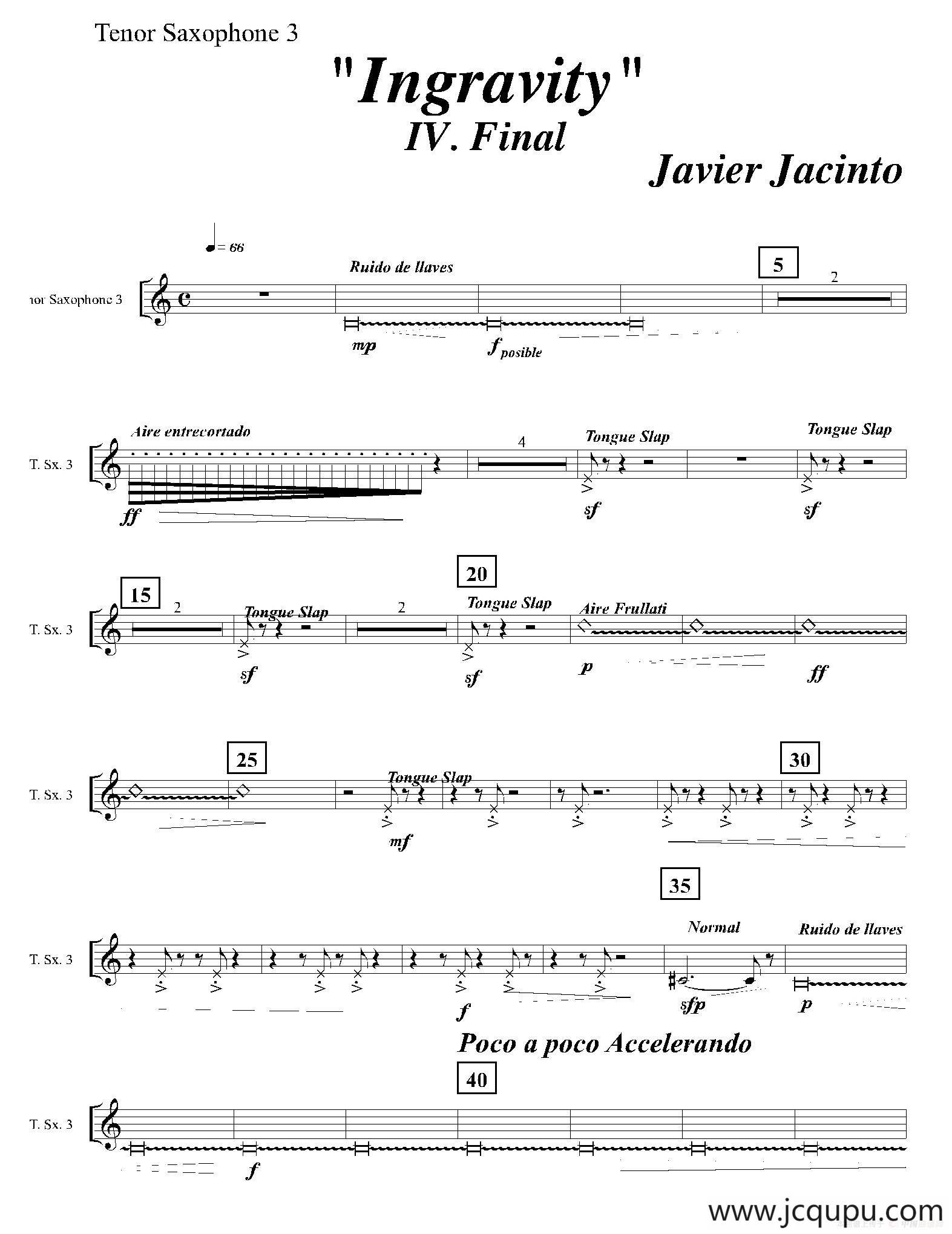 Ingravity（第四乐章）（第三次中音萨克斯分谱）简谱