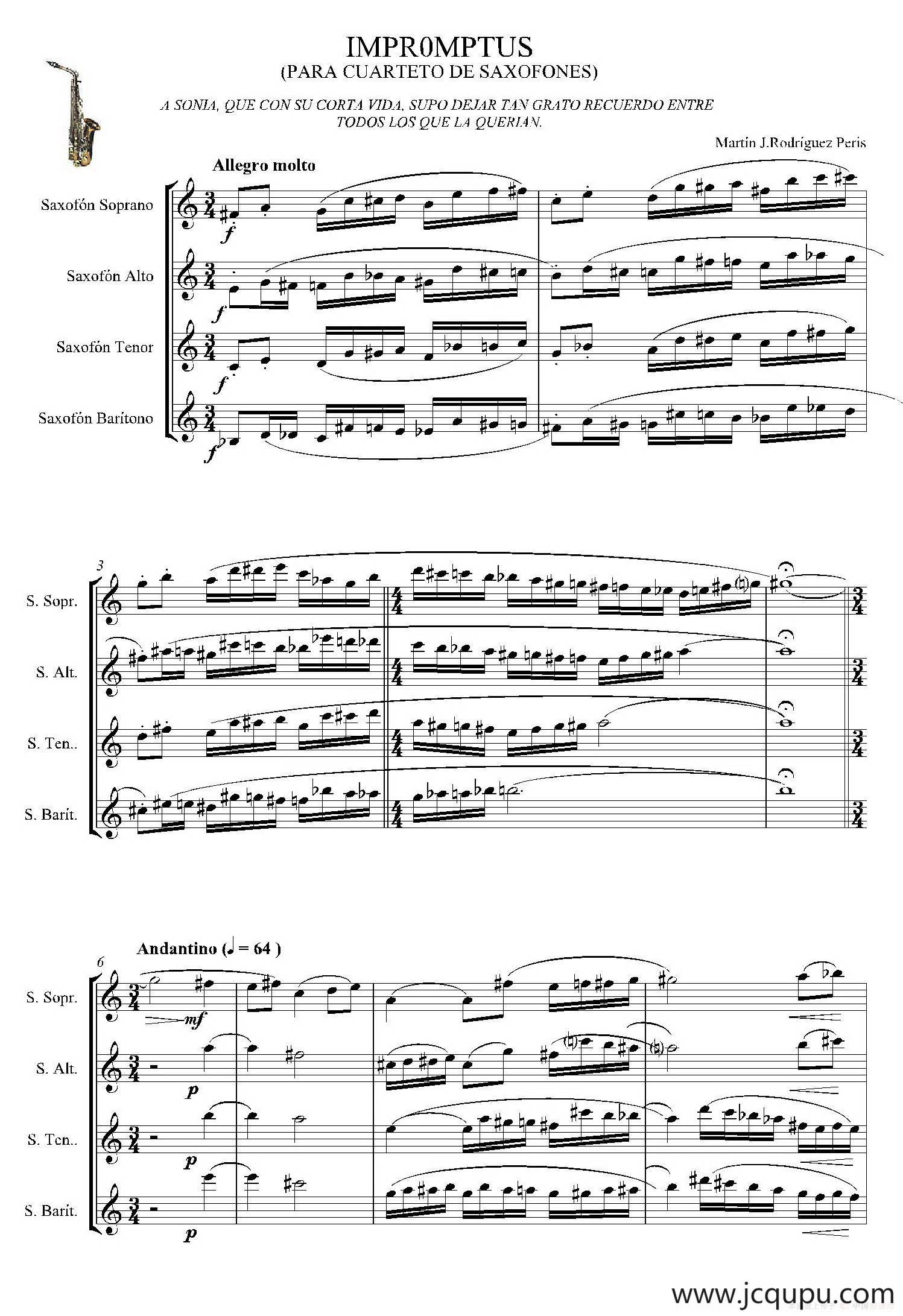 IMPROMTUS（四重奏）简谱