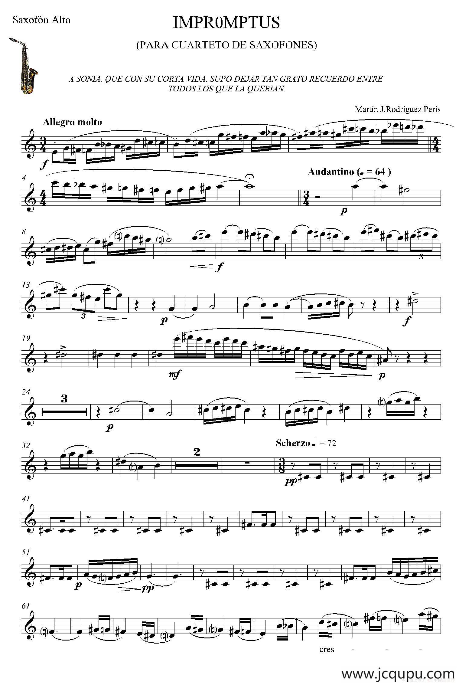 IMPROMTUS（中音萨克斯分谱）简谱