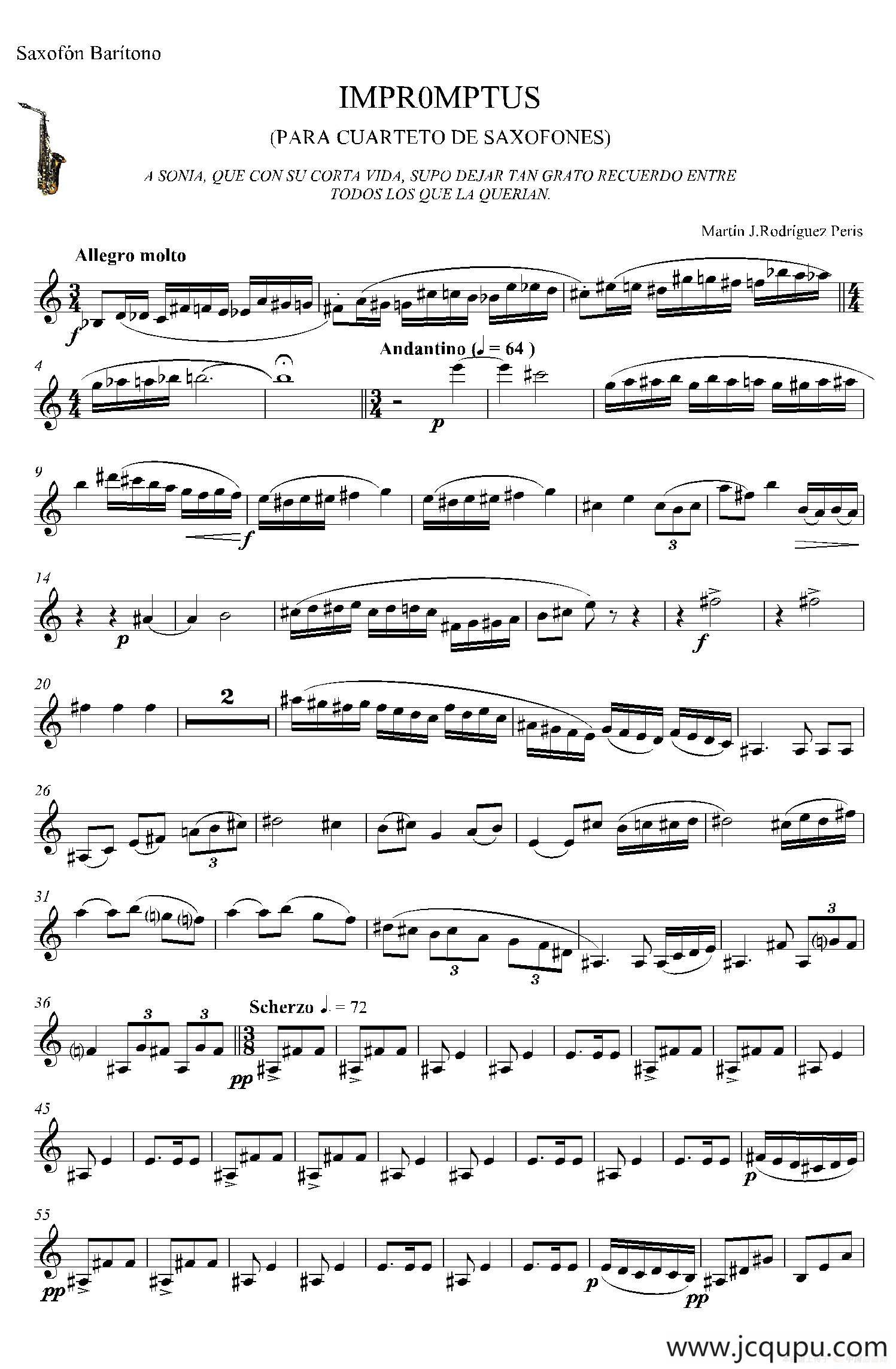 IMPROMTUS（上低音萨克斯分谱）简谱