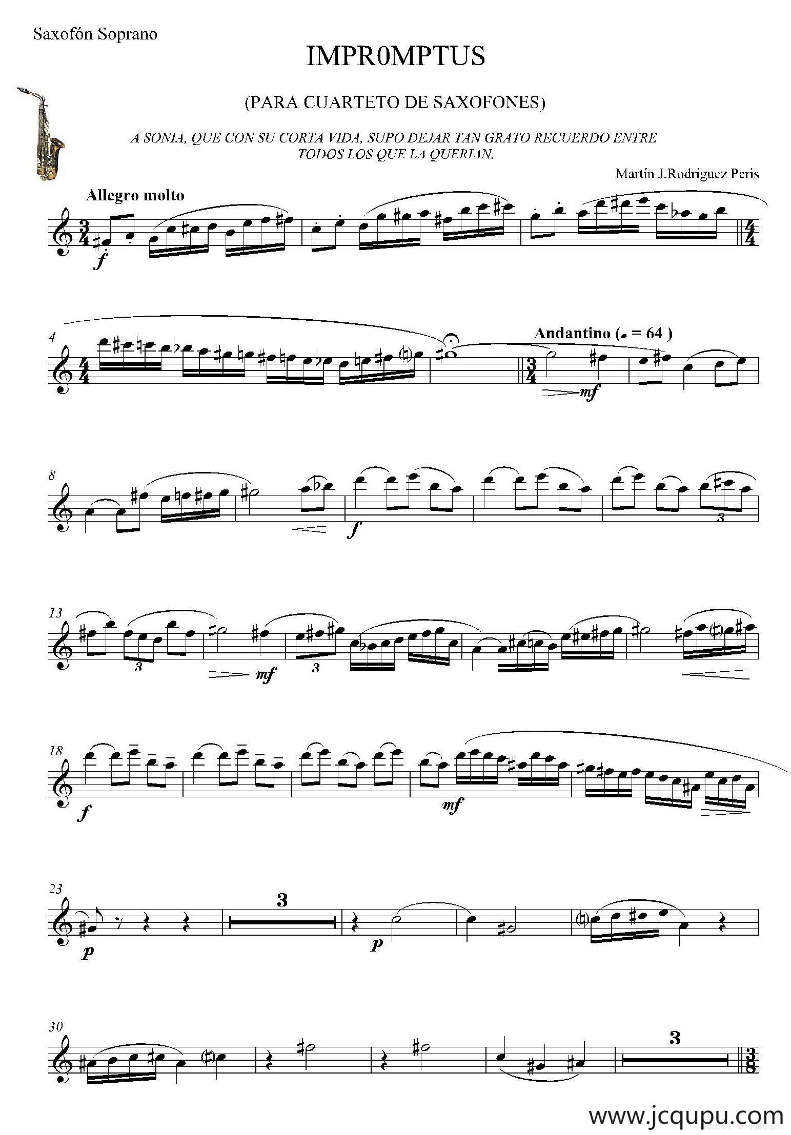 IMPROMTUS（高音萨克斯分谱））简谱