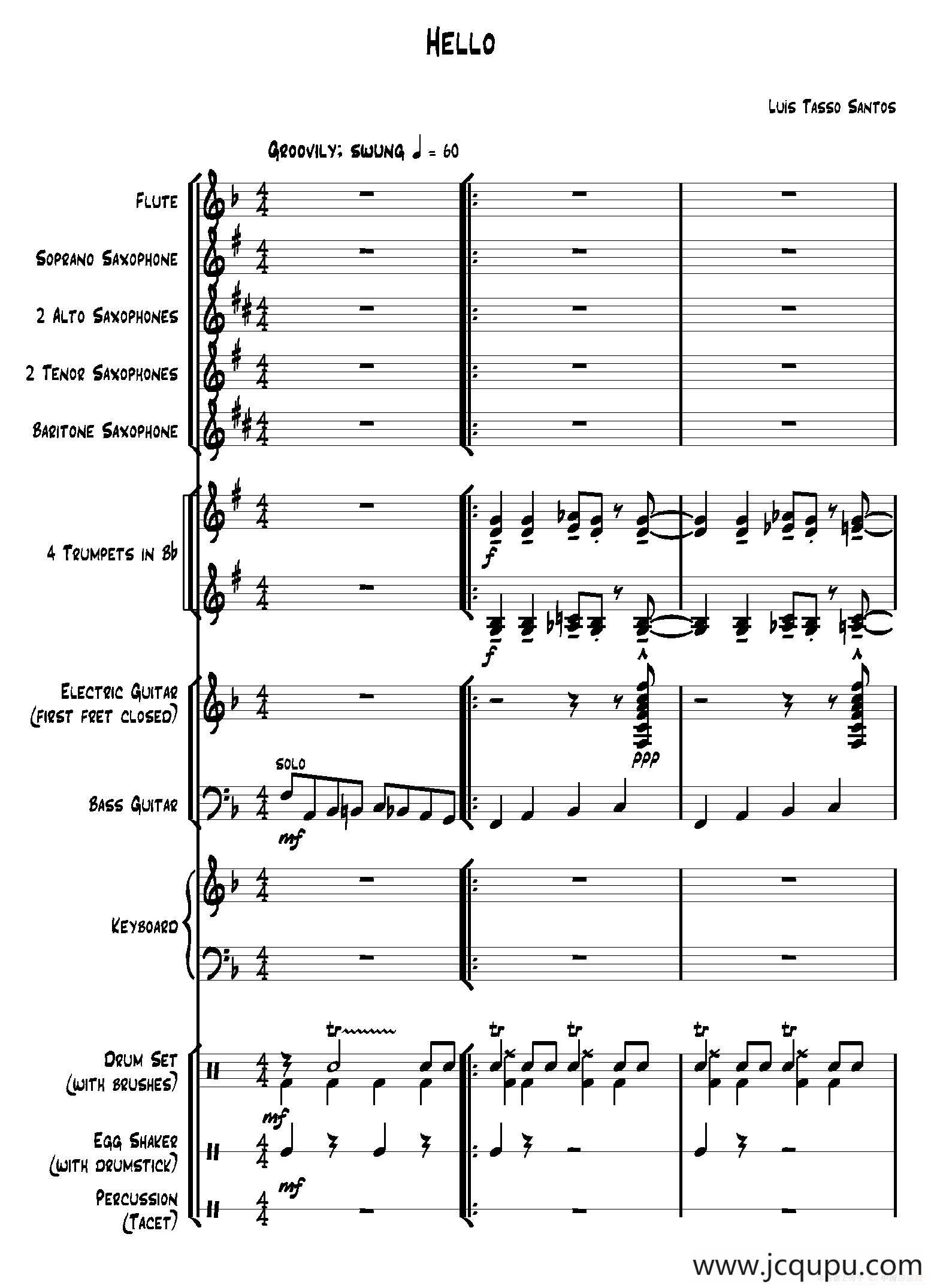 Hello（爵士乐团总谱）简谱