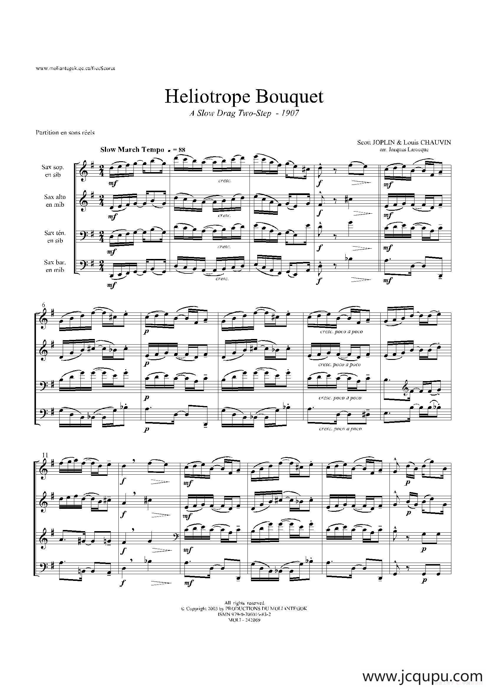 Heliotrope Bouquet（四重奏）简谱