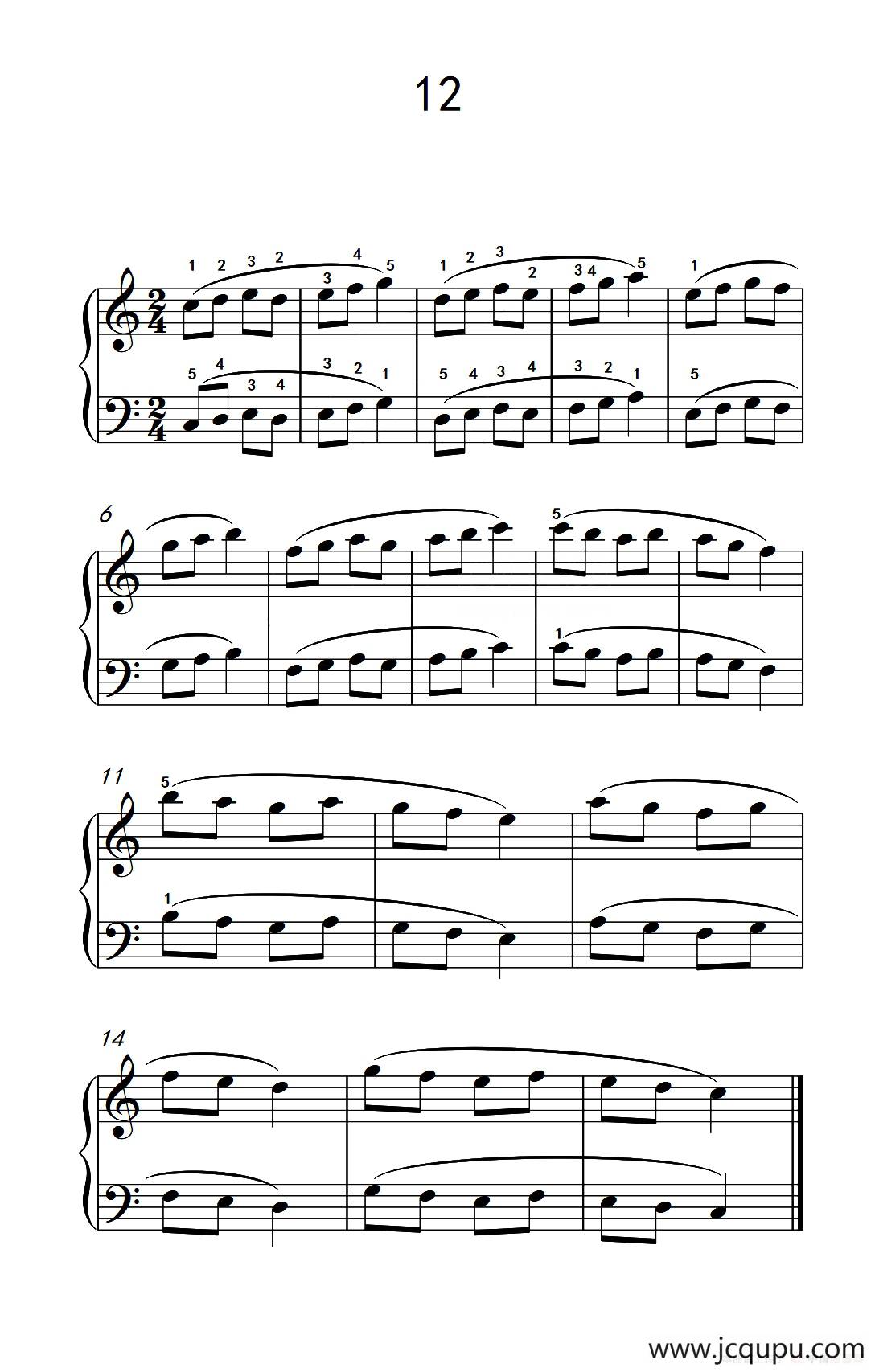 二.连音练习12（儿童钢琴手指练习 1）简谱