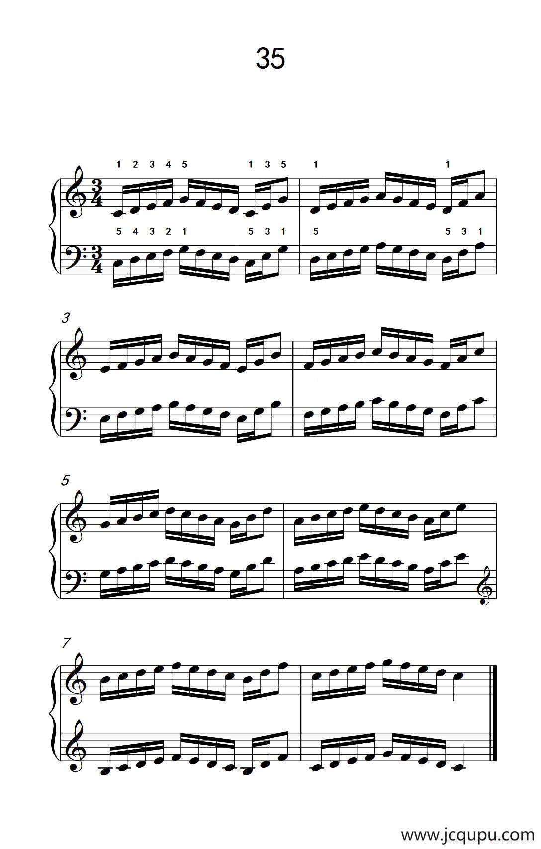 八.提高速度.增强手指灵活性的练习35（儿童钢琴手指练习 1）简谱