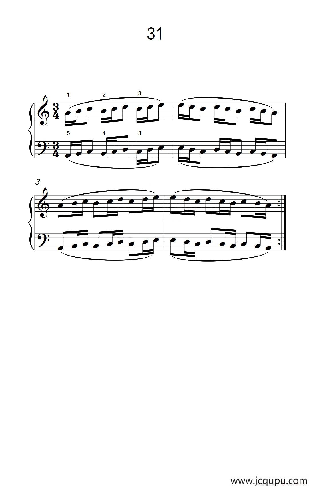 八.提高速度.增强手指灵活性的练习31（儿童钢琴手指练习 1）简谱