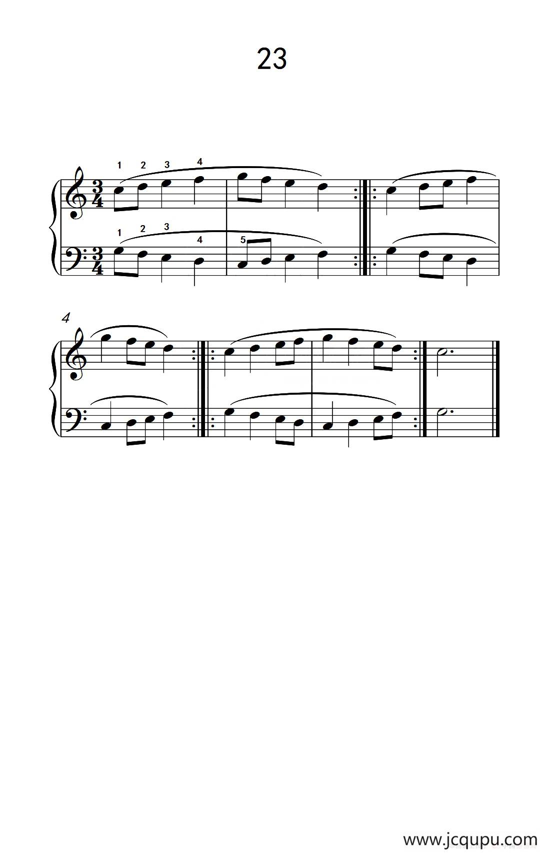 六.变奏练习23（儿童钢琴手指练习 1）简谱