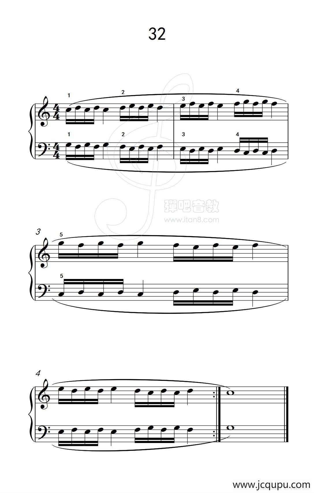 八.提高速度.增强手指灵活性的练习32（儿童钢琴手指练习 1）简谱