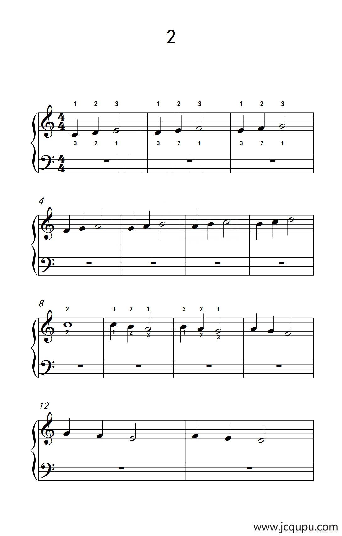 非连音练习 2（儿童钢琴手指练习 2）简谱